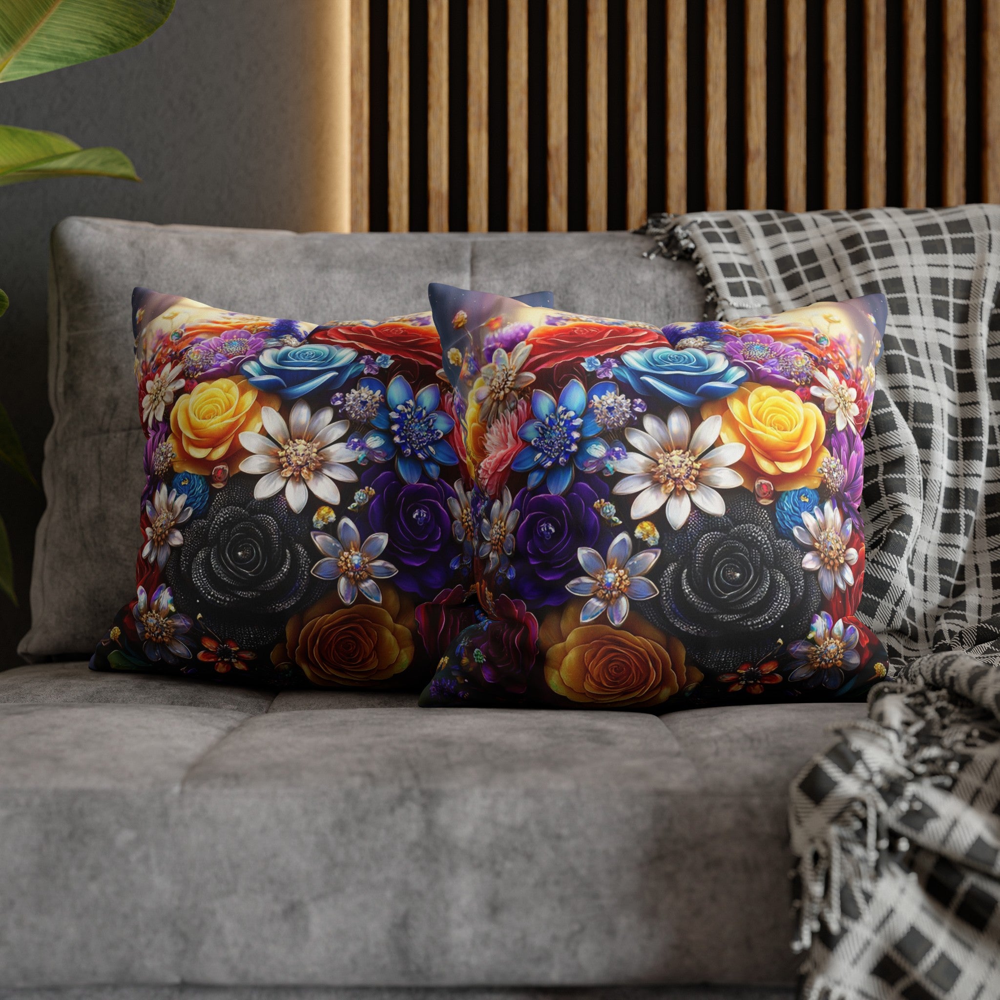 Colourful Bouquet (1) - Suede Square Pillowcase