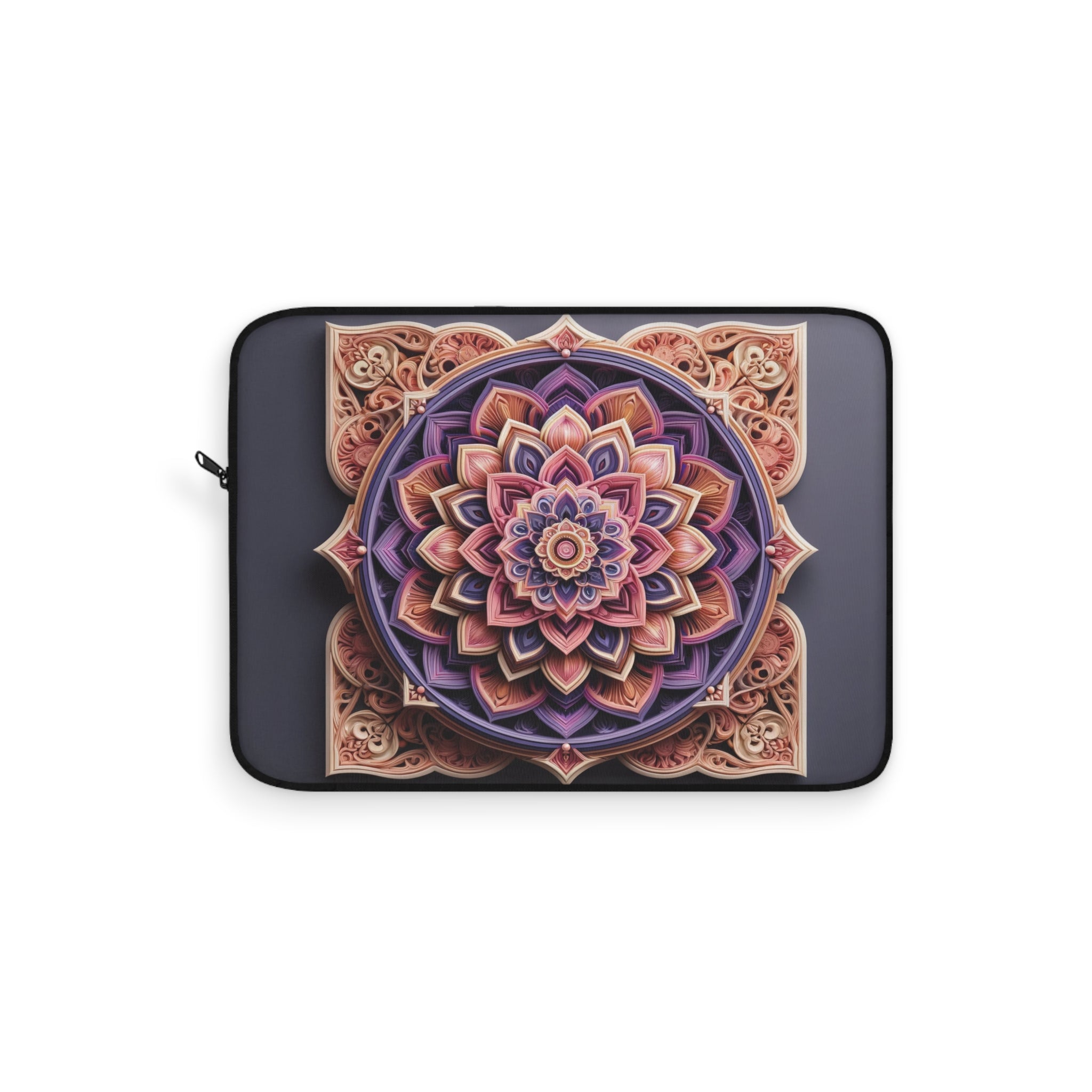 Pink-Purple, 3D Mandala - Laptop Sleeve