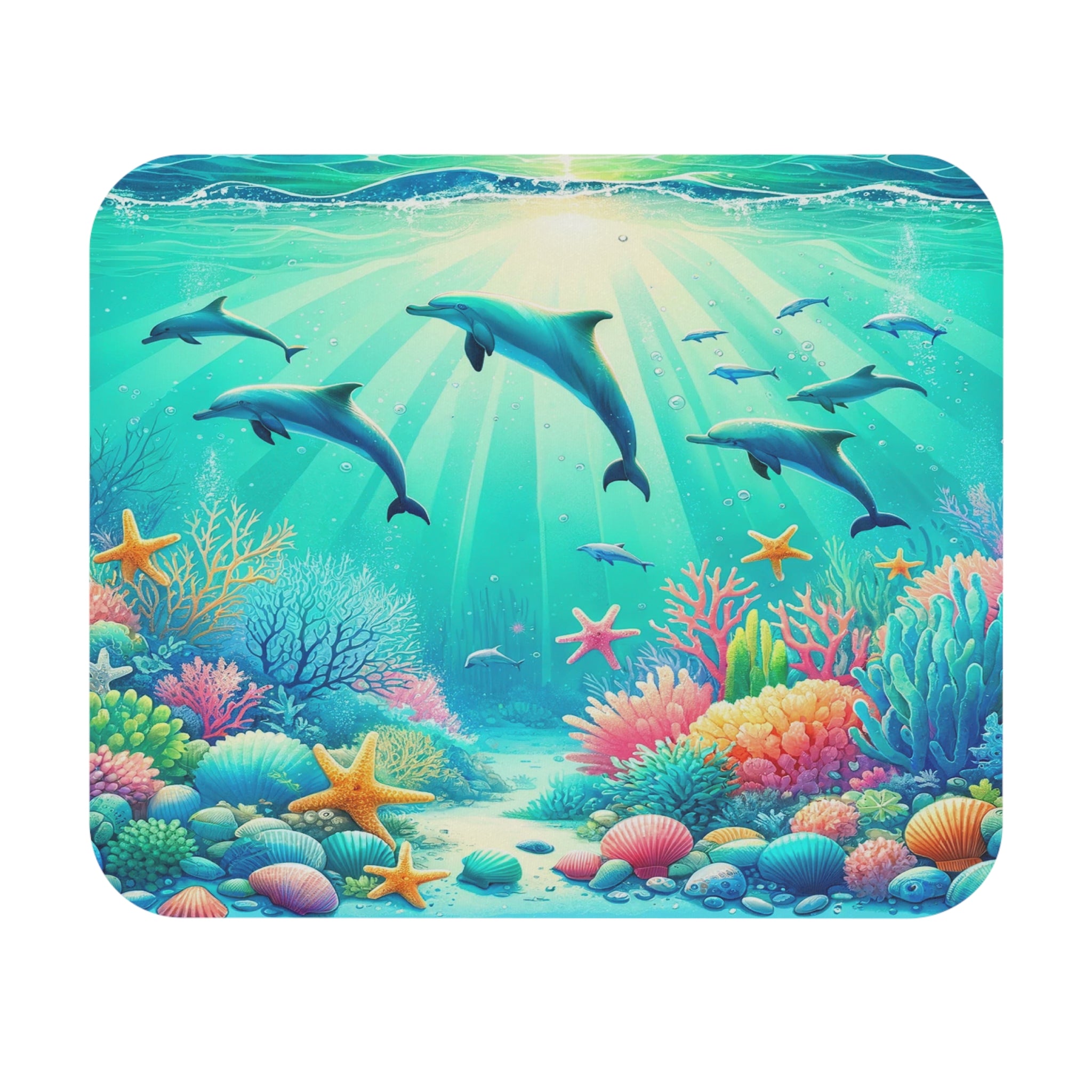 Dolphins in turquoise water - Mouse Pad (Rectangle)