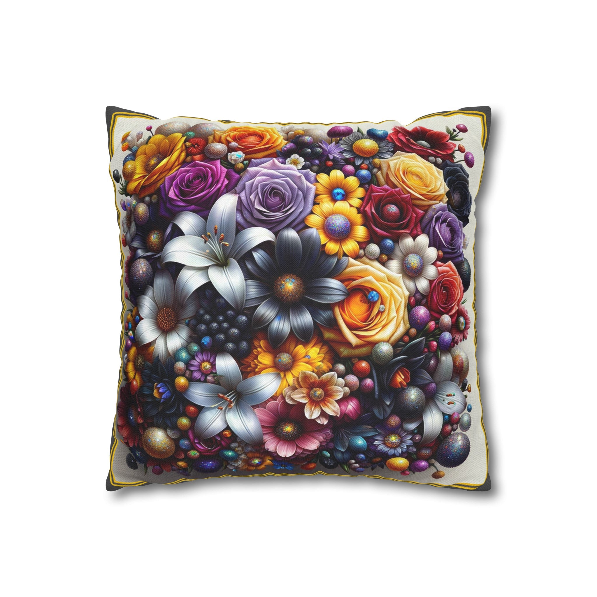 Colourful Bouquet (3) - Polyester Square Pillowcase