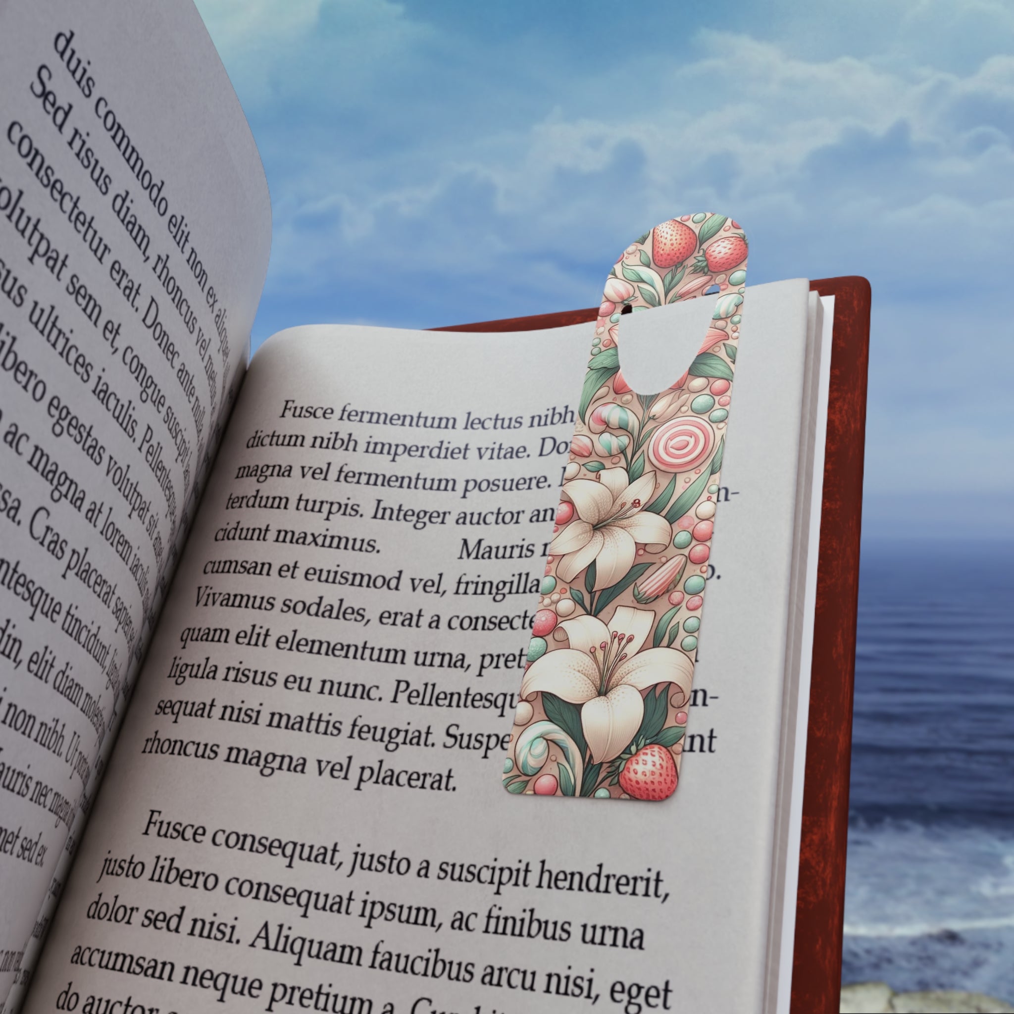 Lilies, strawberries and candies - Bookmark