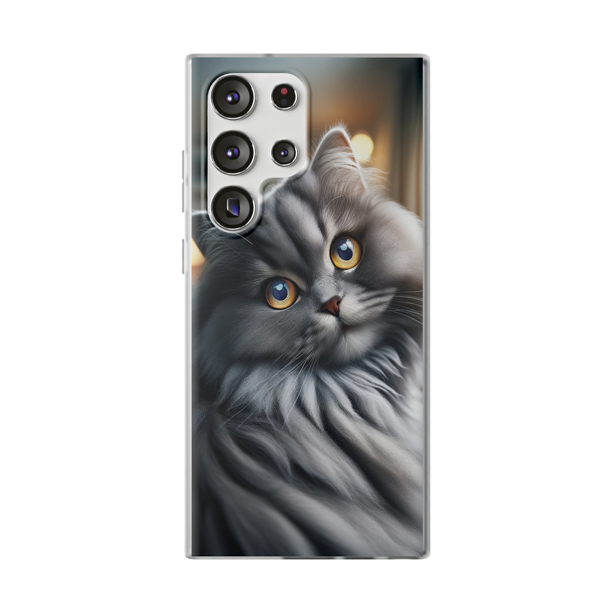 Curious, grey cat - Flexi Case (Samsung only)