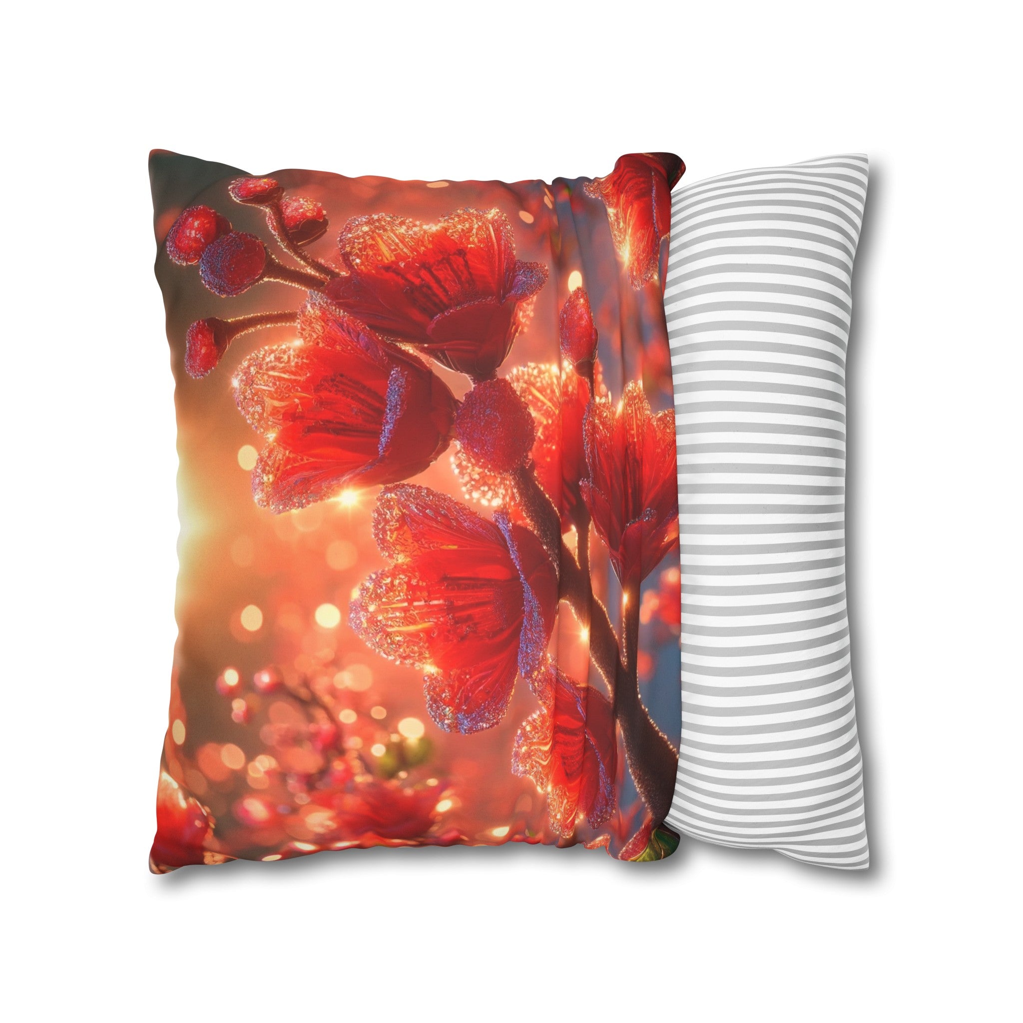 Red diamond flowers (2) - Suede Square Pillowcase