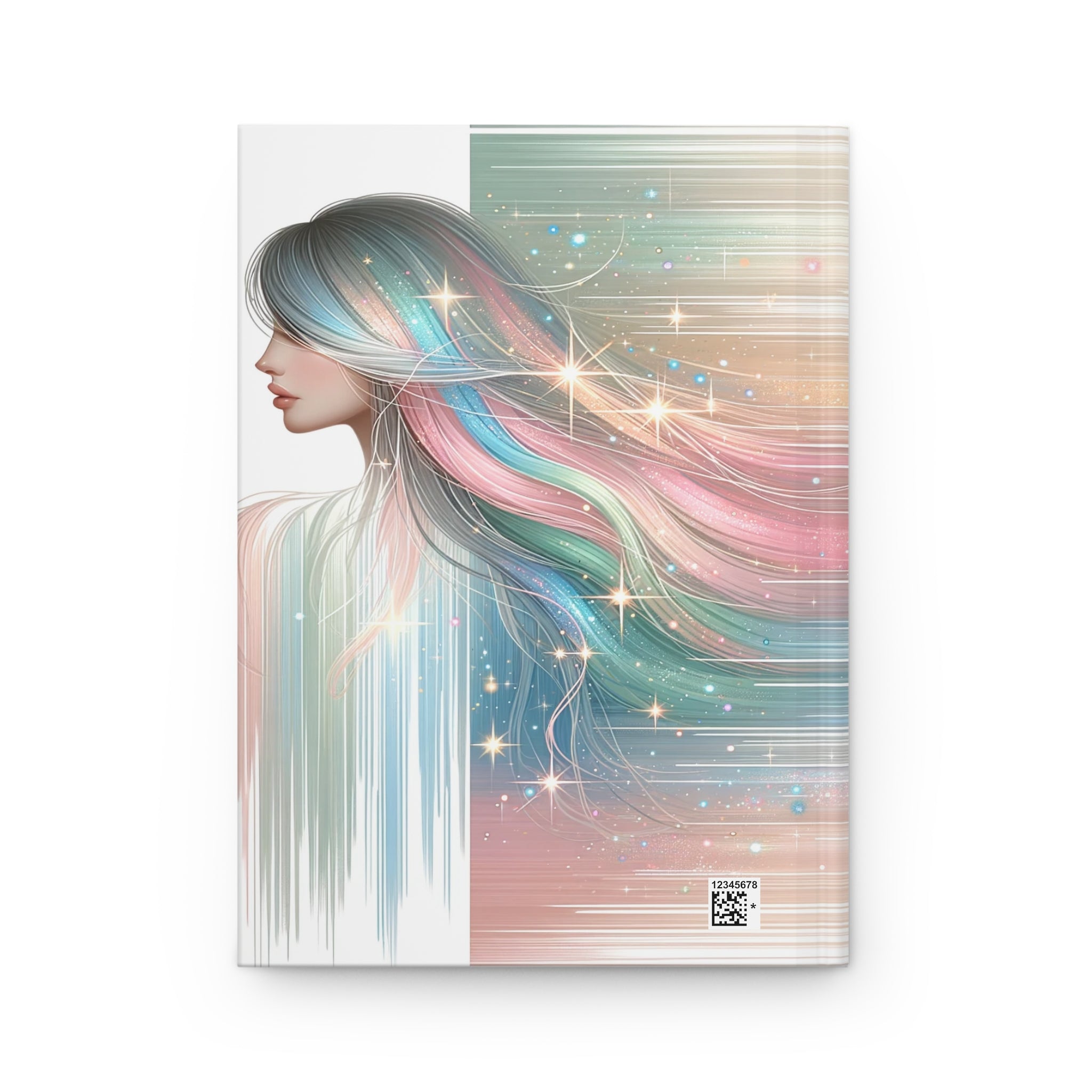 Lady with Pastel coloured hair - Hardcover Notebook