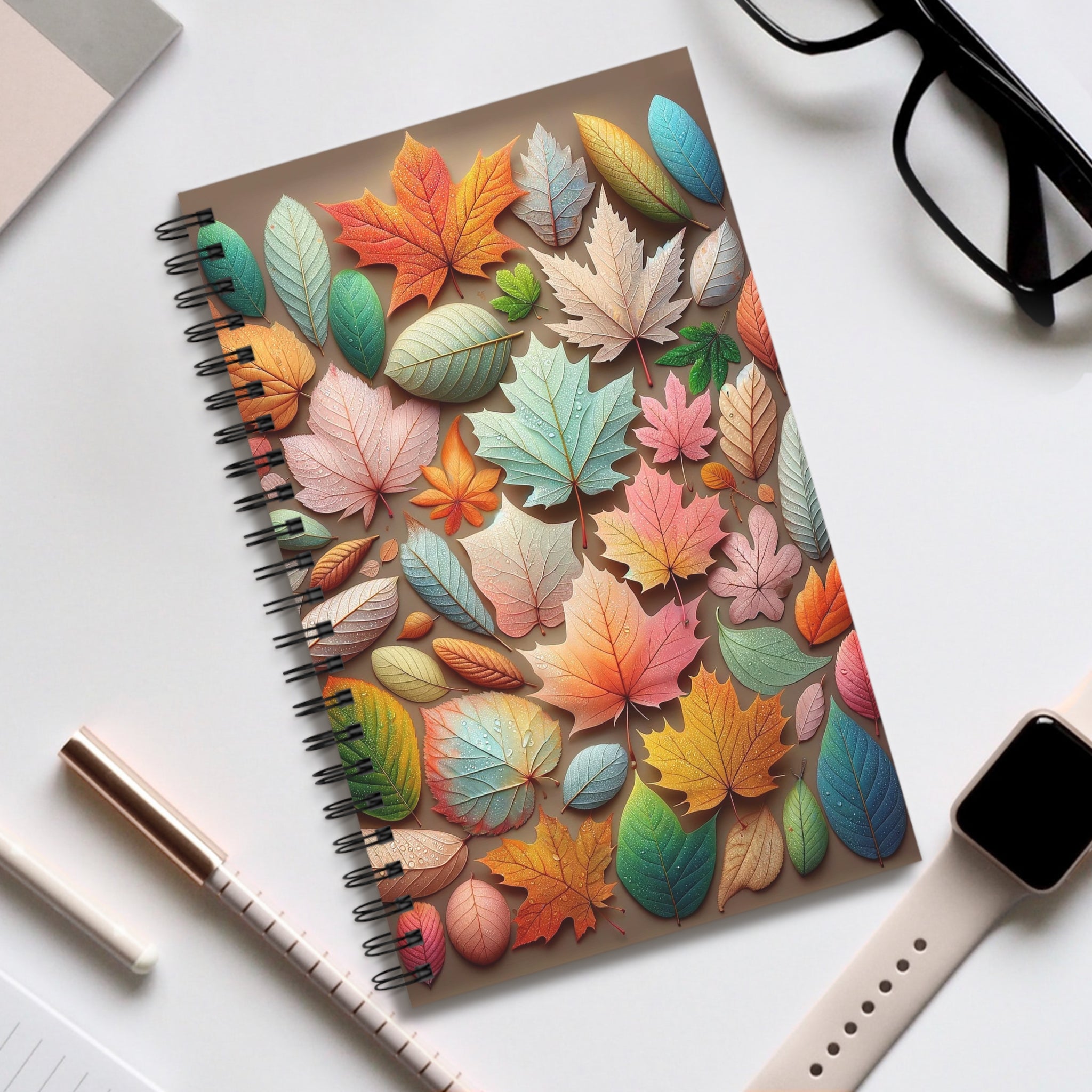 Pastel coloured leaves 2 - Spiral Journal (EU)