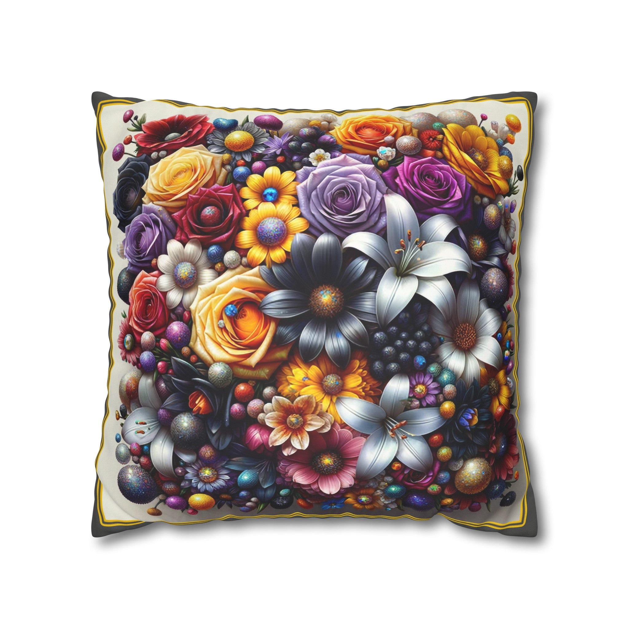 Colourful Bouquet (2) - Suede Square Pillowcase