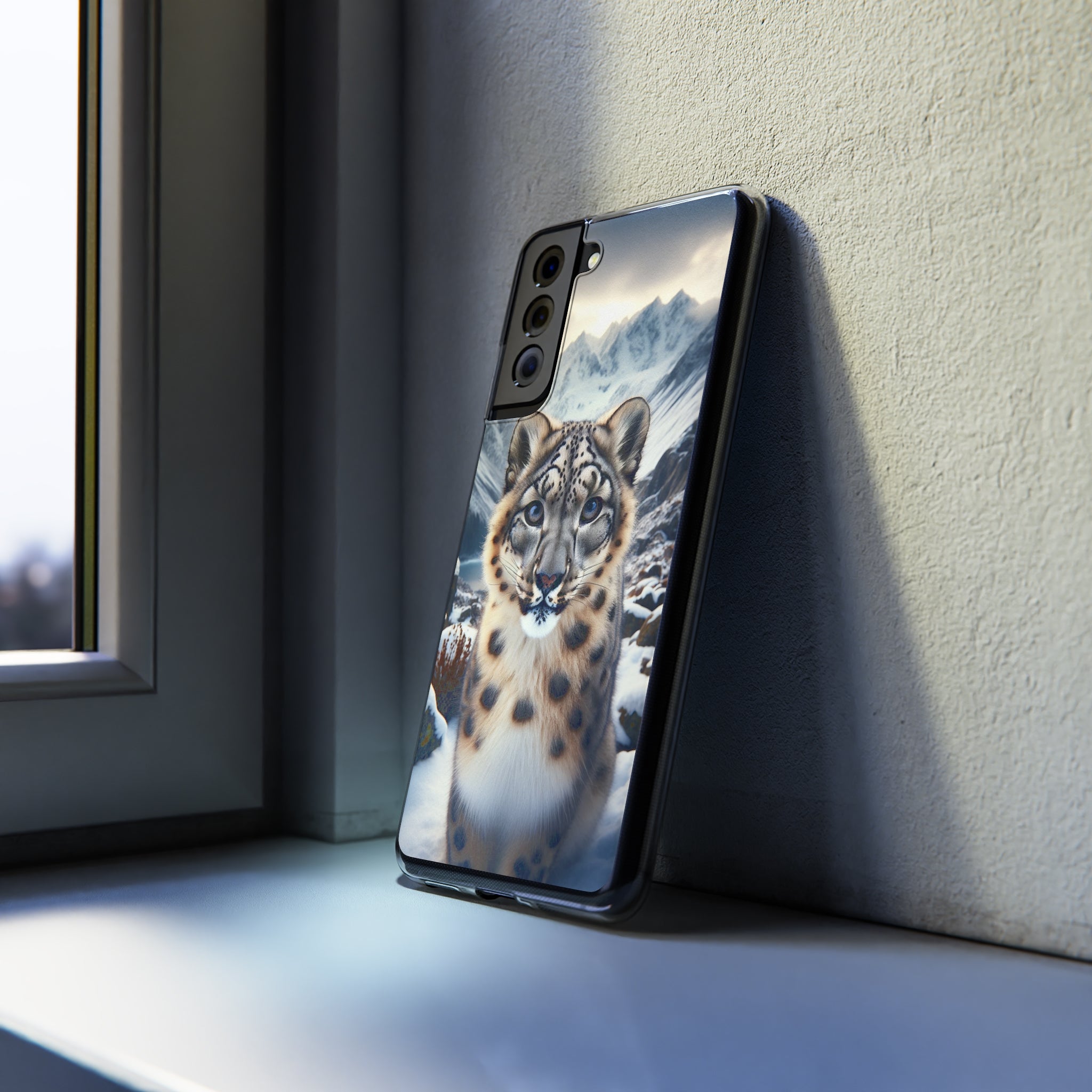 Curious Snow Leopard - Soft Phone Case