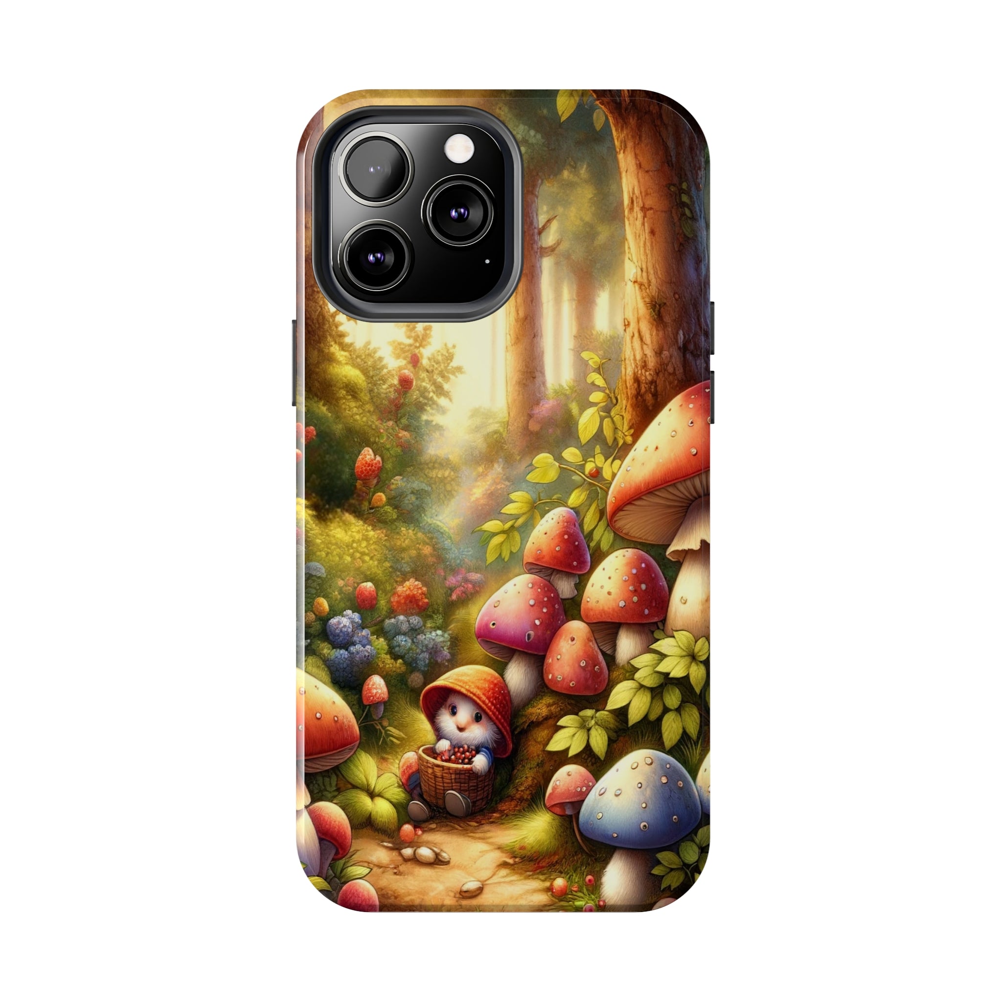 Gnomes sitting under mushroom - Tough Phone Case