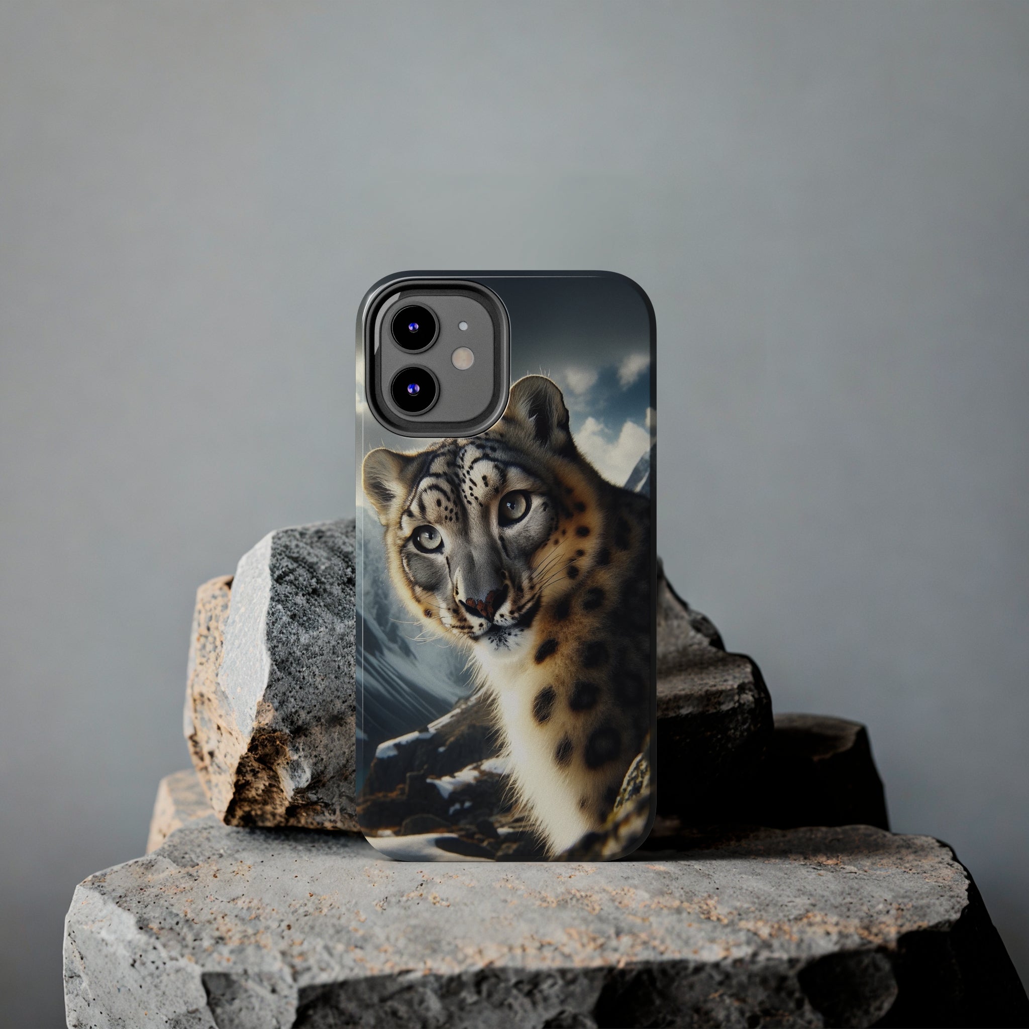 Curious Snow Leopard - Tough Phone Case