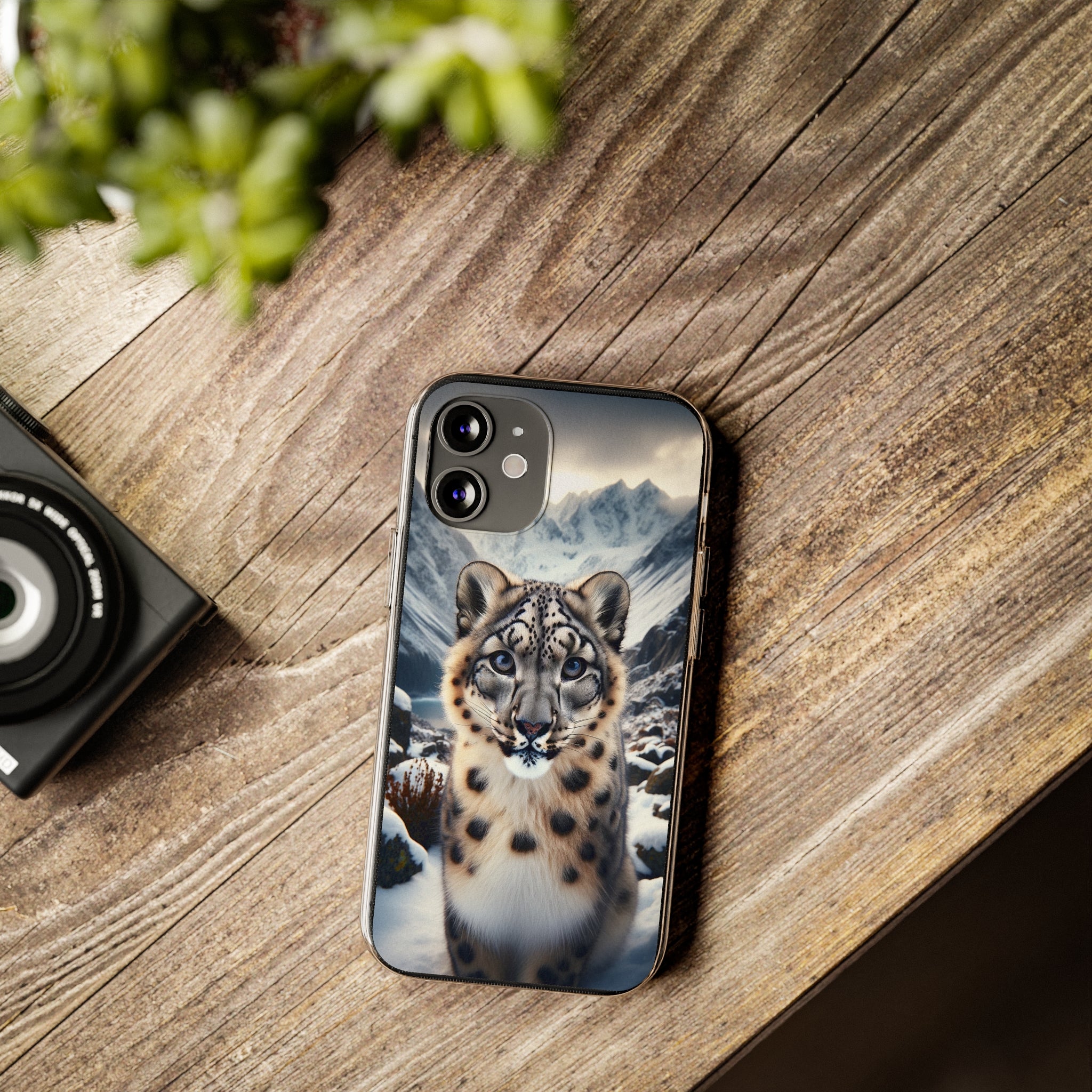 Curious Snow Leopard - Soft Phone Case