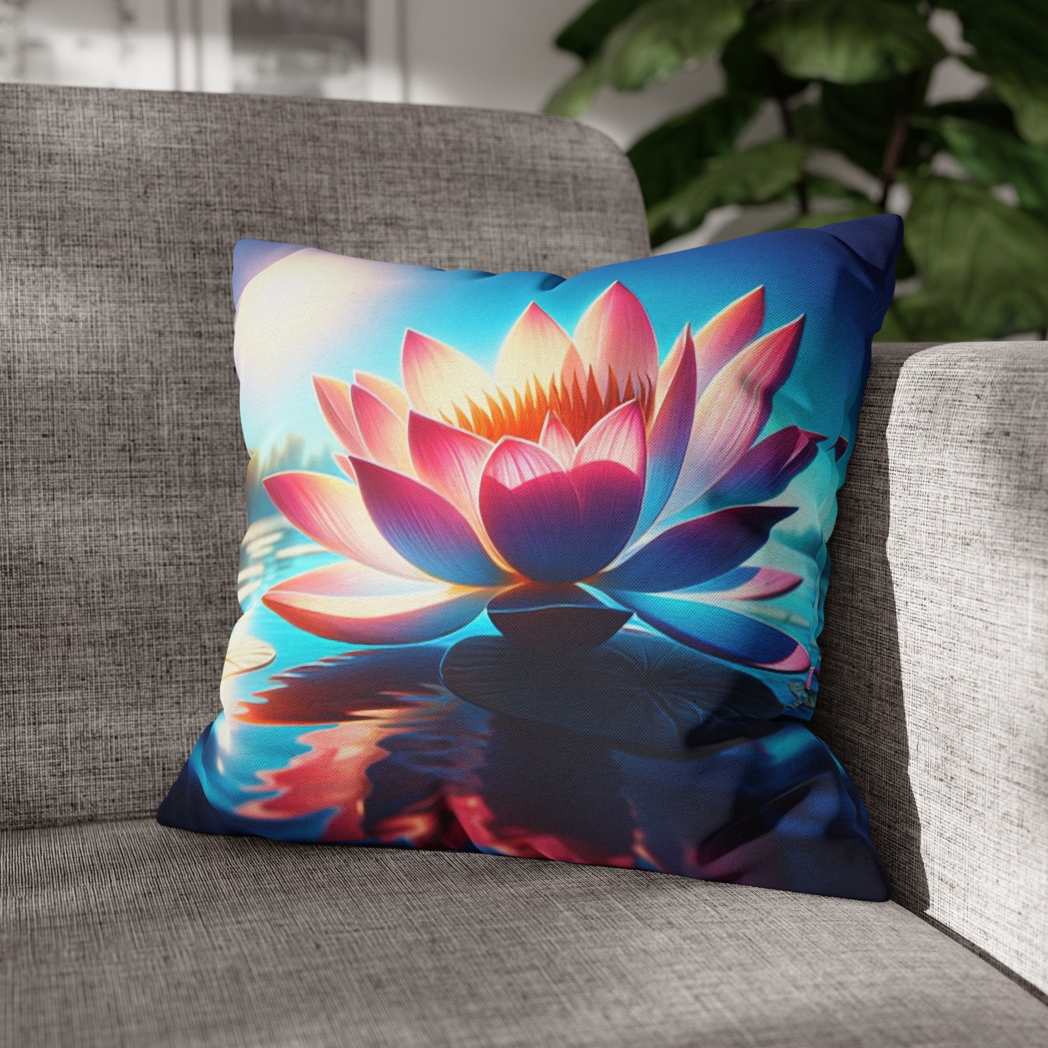 Lotus flower 2 - Polyester Square Pillowcase