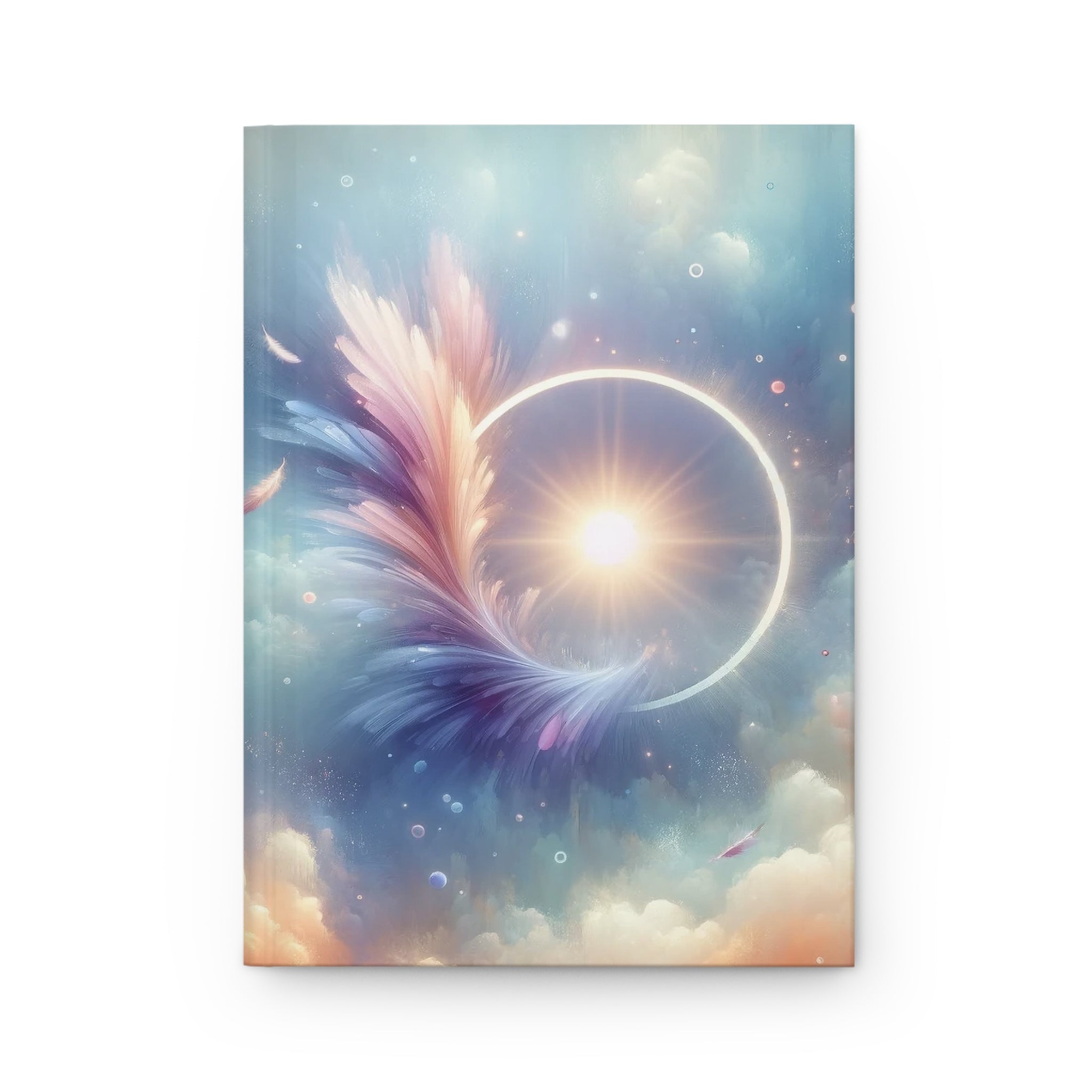 Feather in a circle - Hardcover Notebook