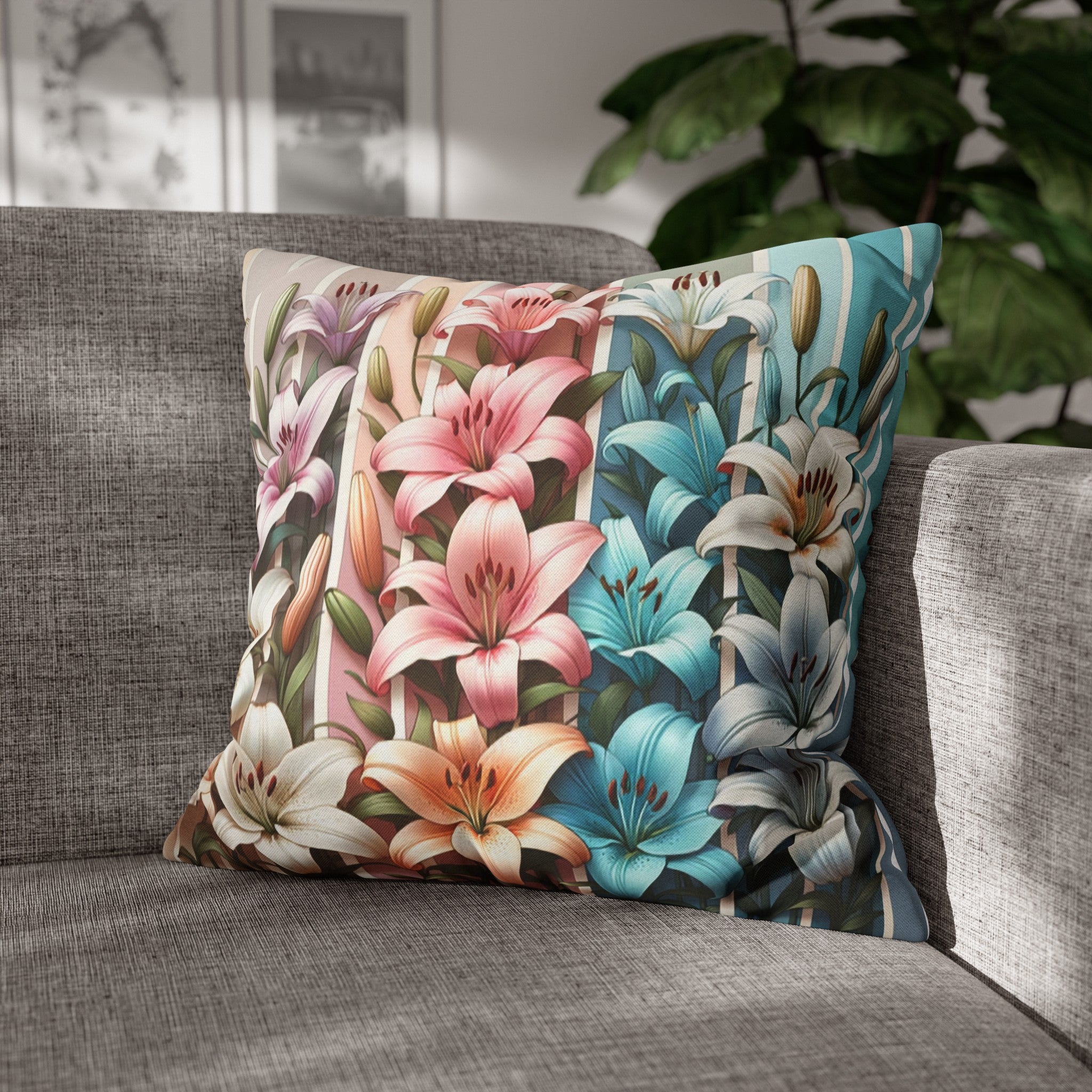 Lilies 4 - Polyester Square Pillowcase