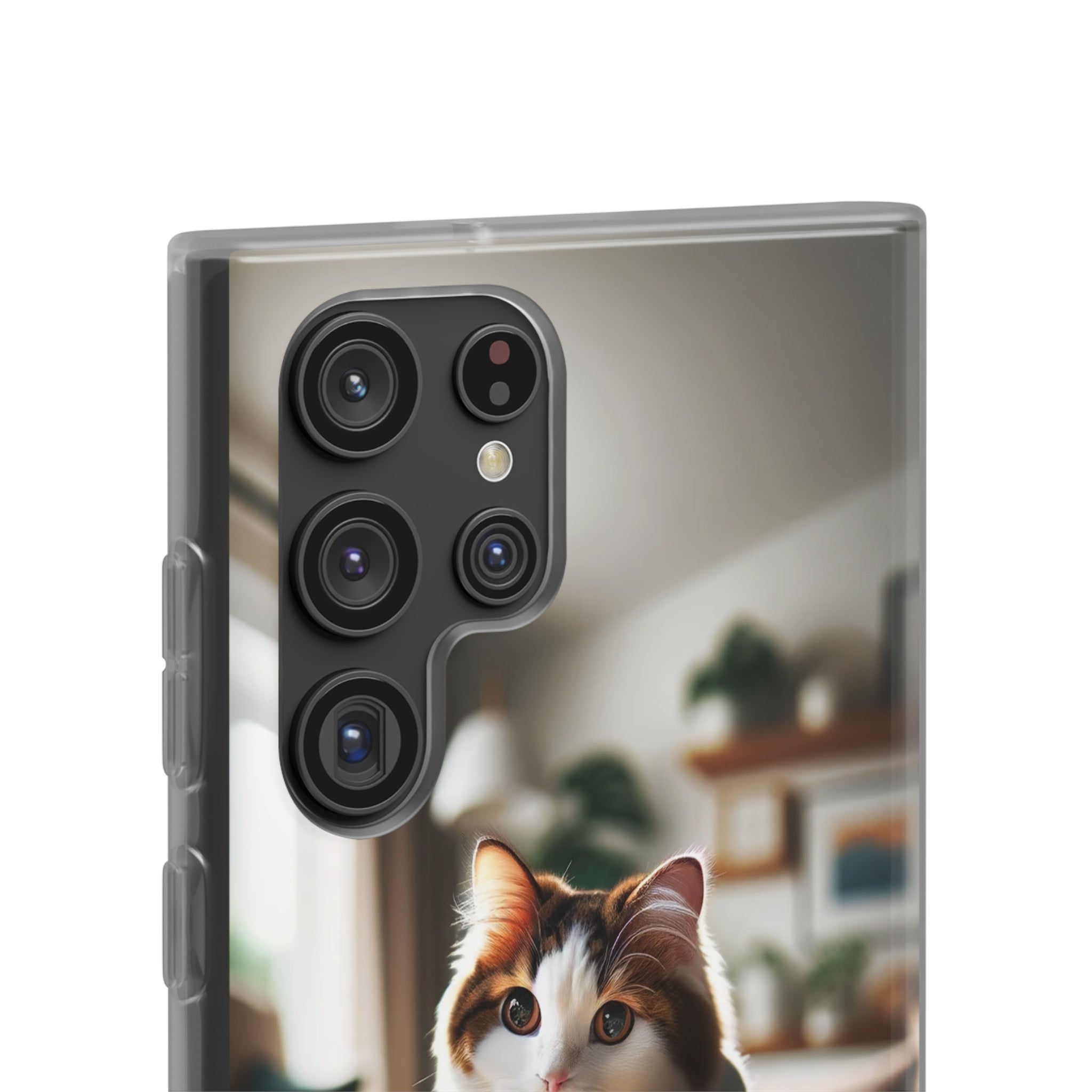 Curious, white-brown cat - Flexi Case (Samsung only)