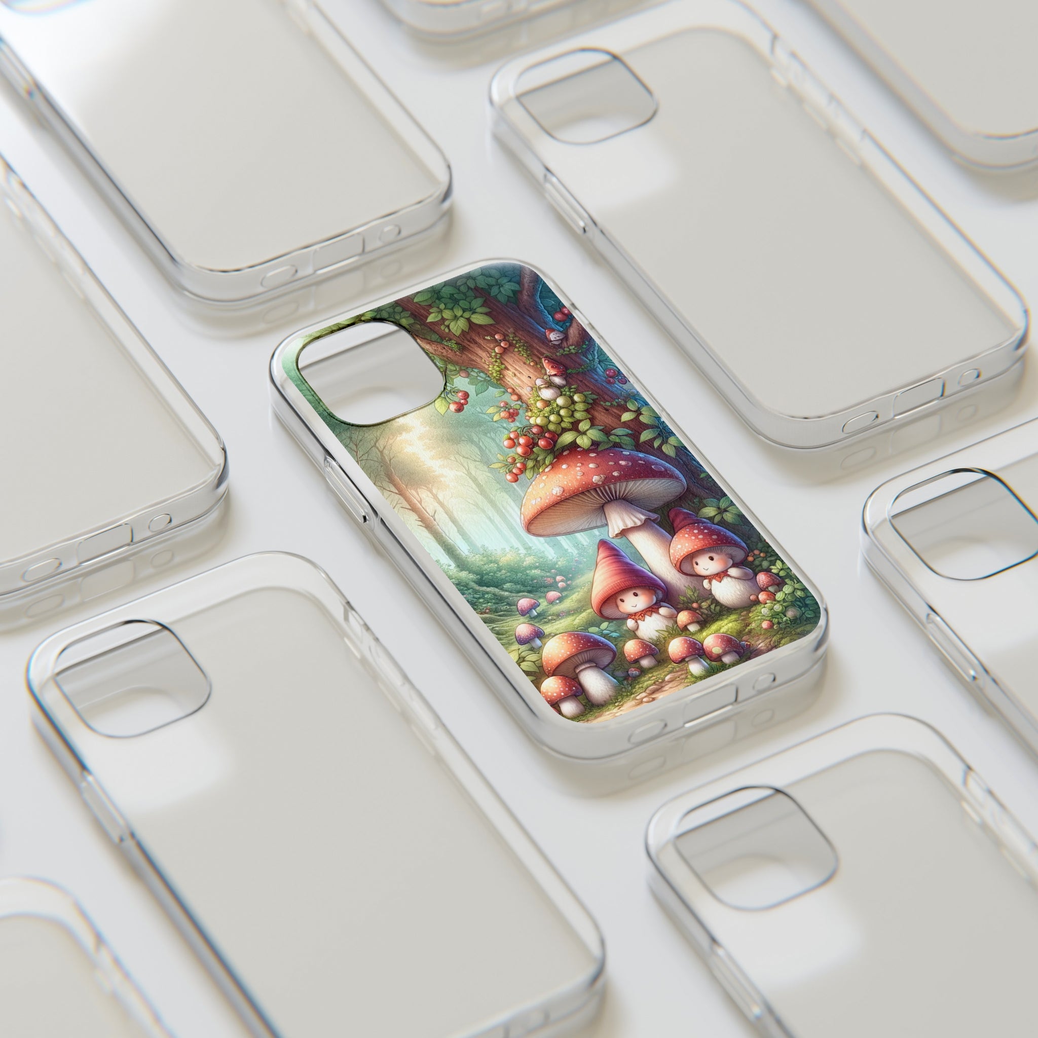 Gnomes and mushrooms - Soft Phone Case