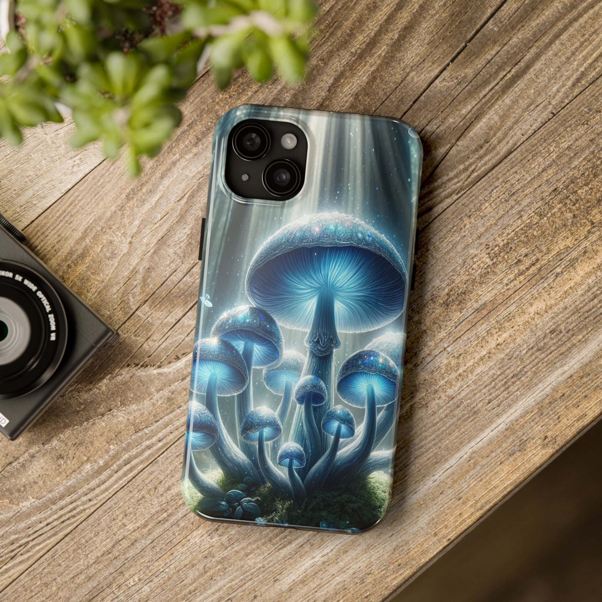 Light blue mushrooms - Tough Phone Case