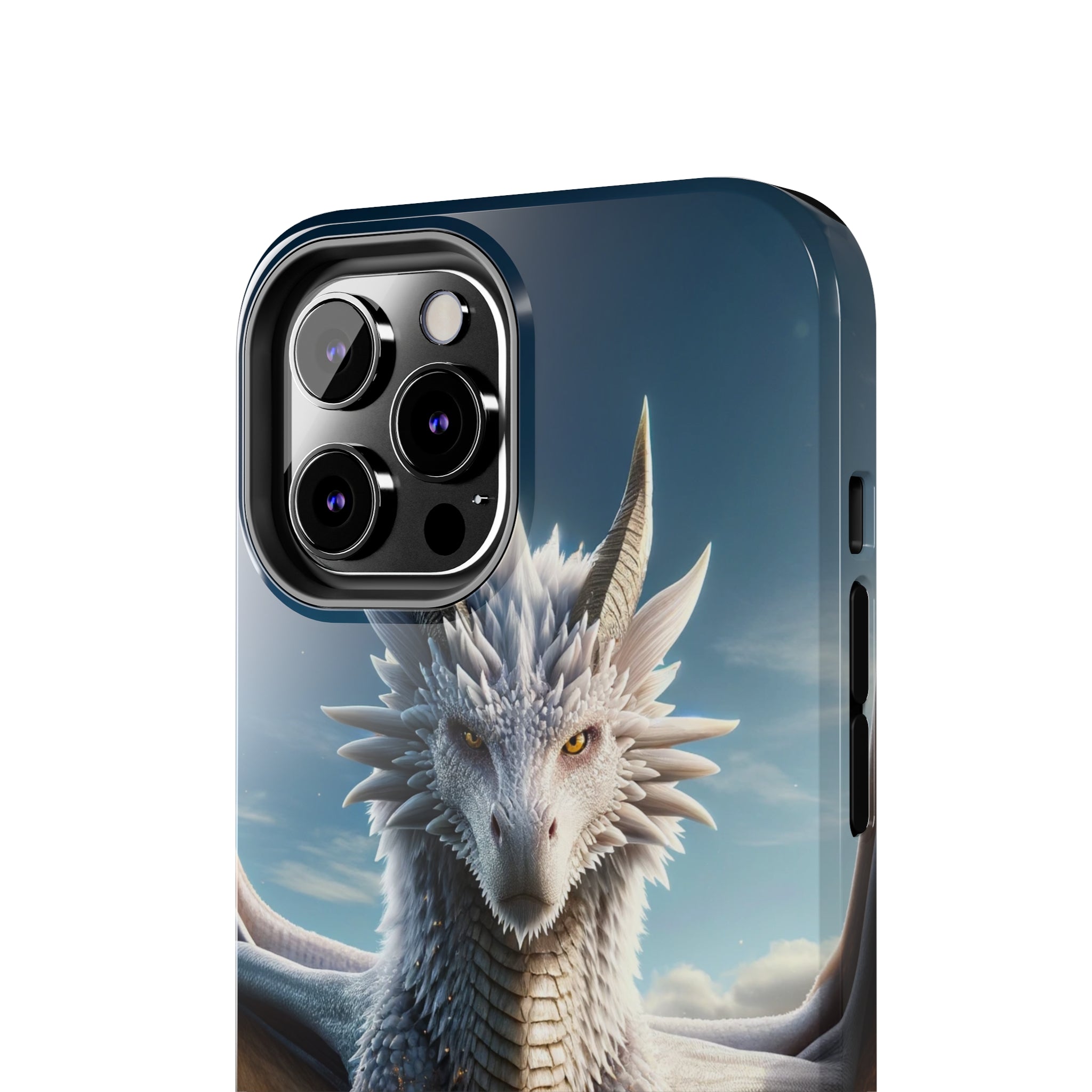 White dragon on a rock - Tough Phone Case