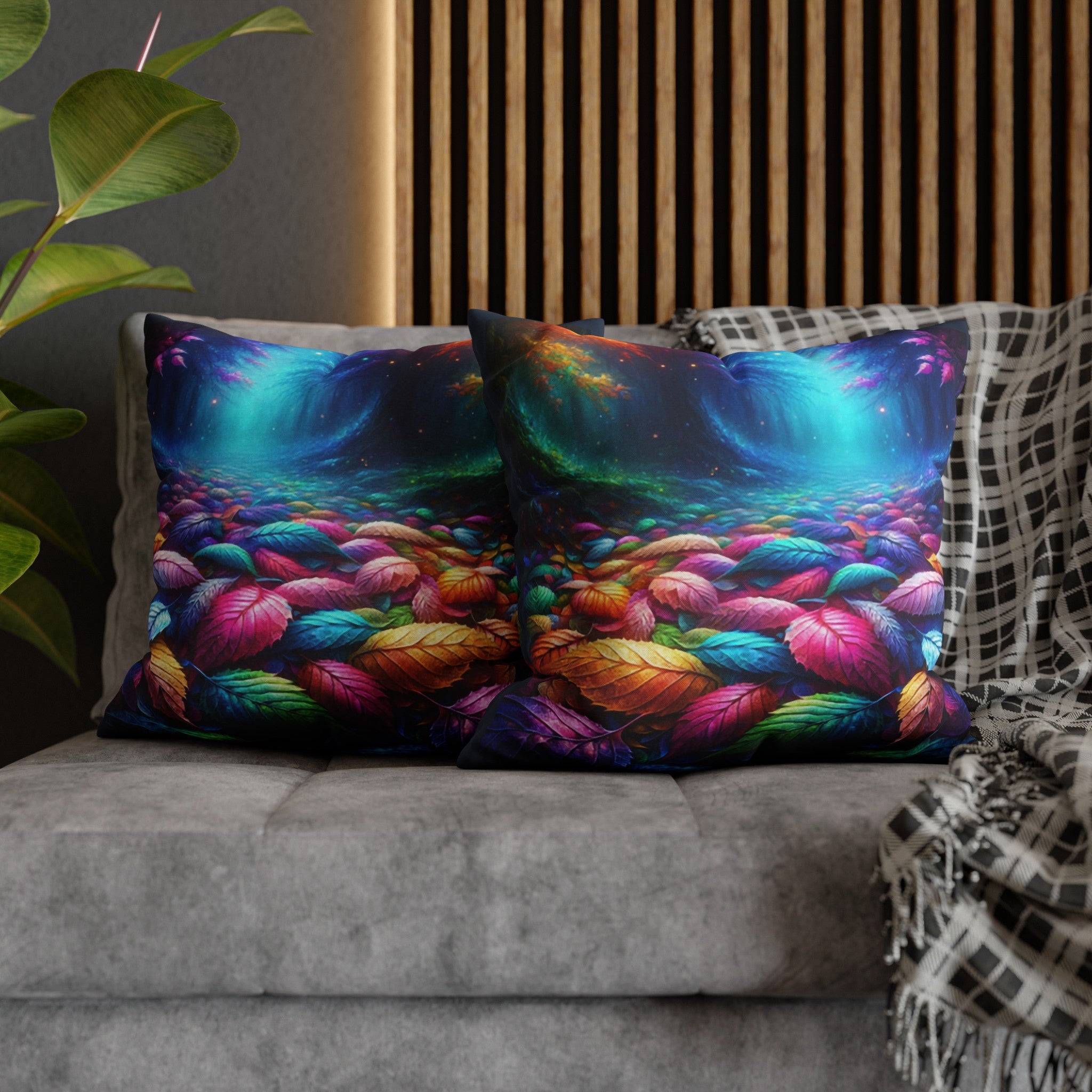 Magical Leaves 1 -  Polyester Square Pillowcase