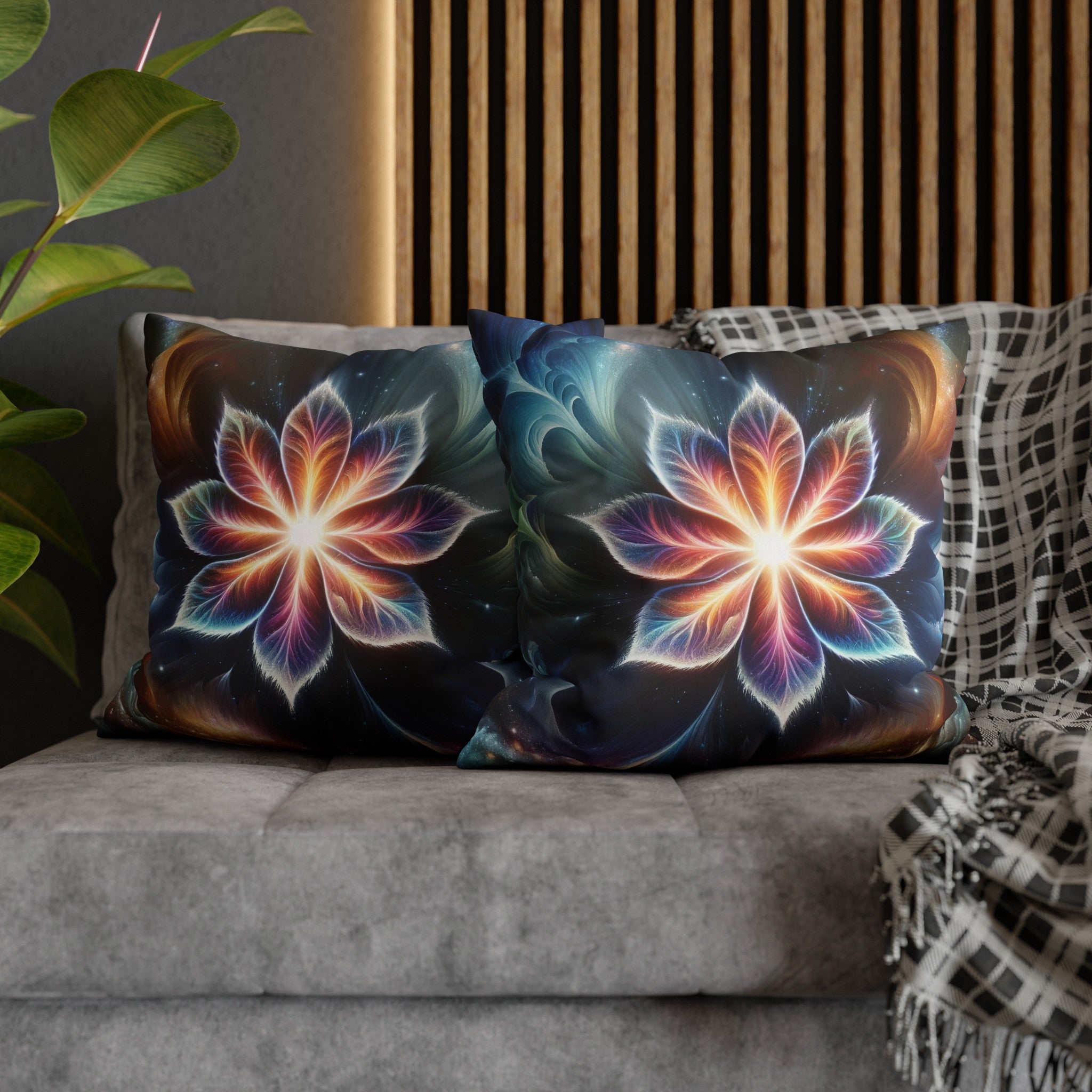 Galaxy-flower (2) - Suede Square Pillowcase