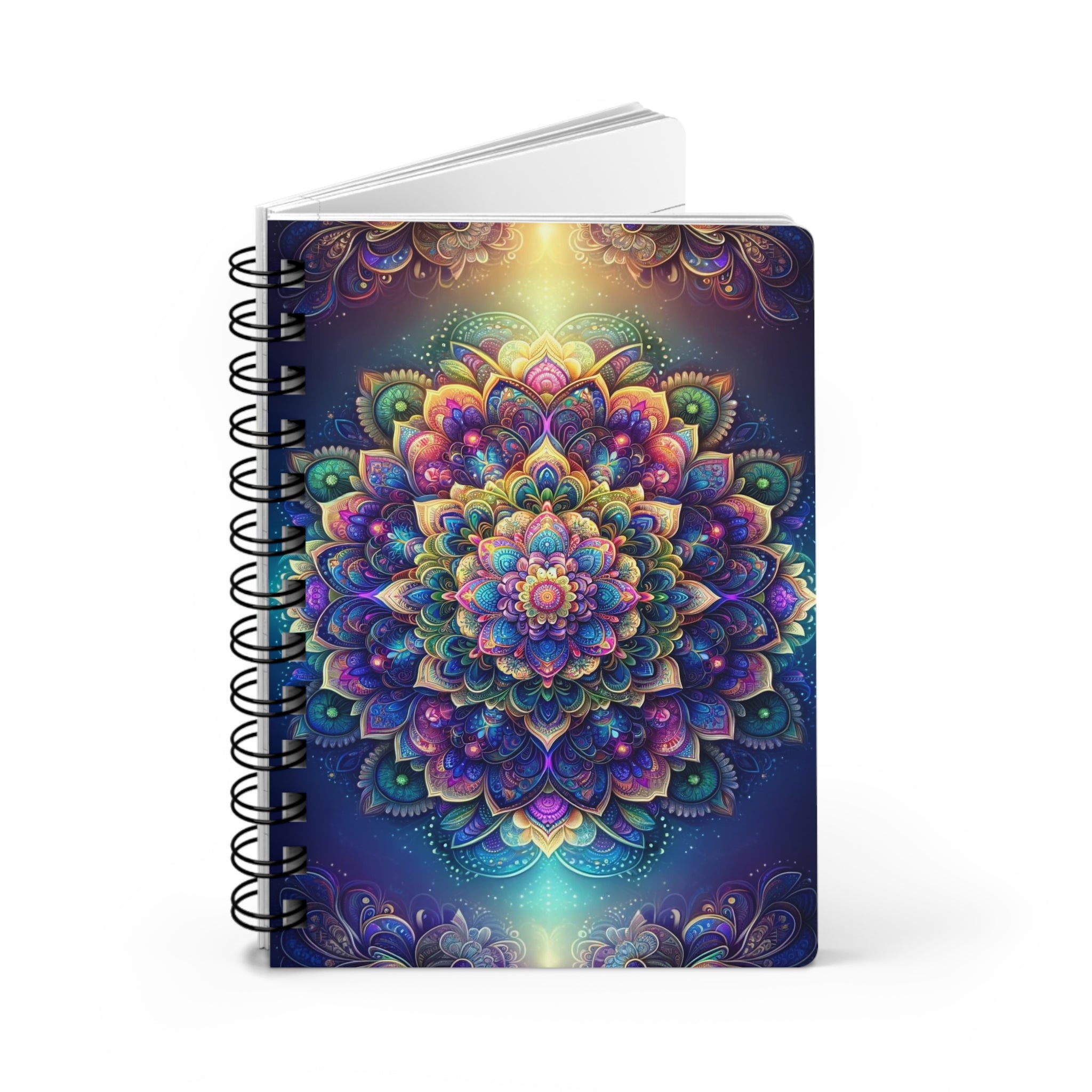 Purple and green Mandala - Spiral Notebook