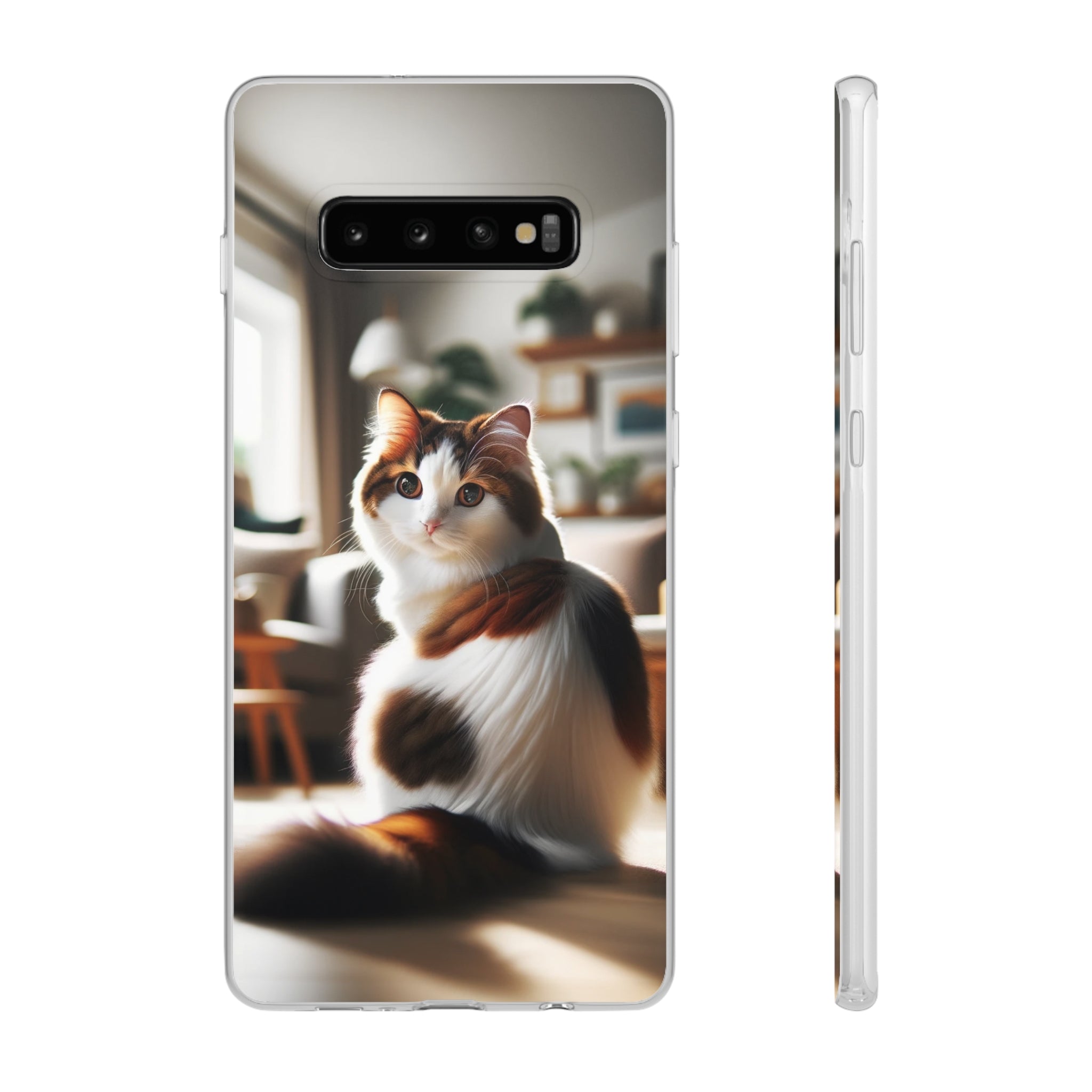 Curious, white-brown cat - Flexi Case (Samsung only)