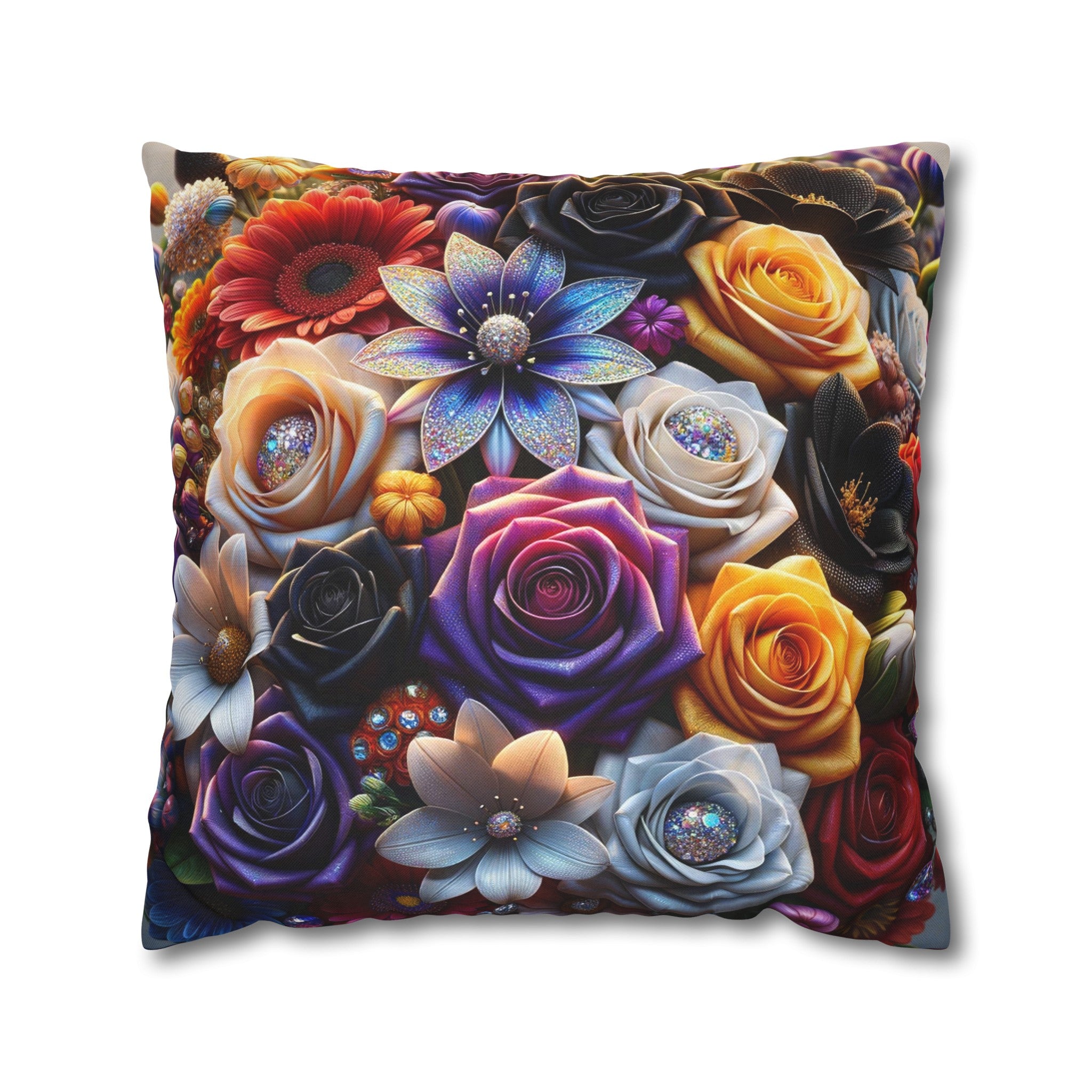 Colourful Bouquet (5) - Polyester Square Pillowcase