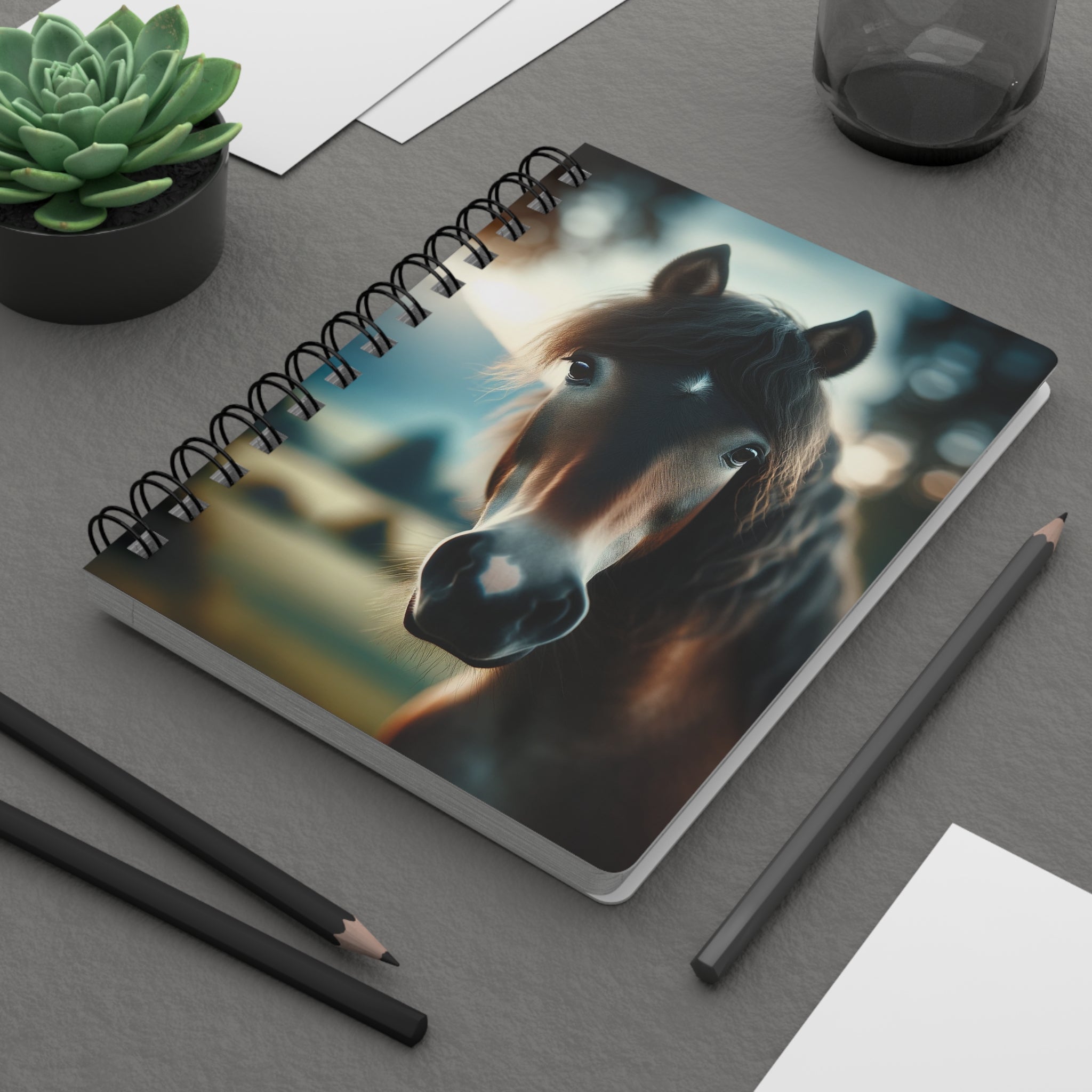 A curious, brown horse - Spiral Notebook