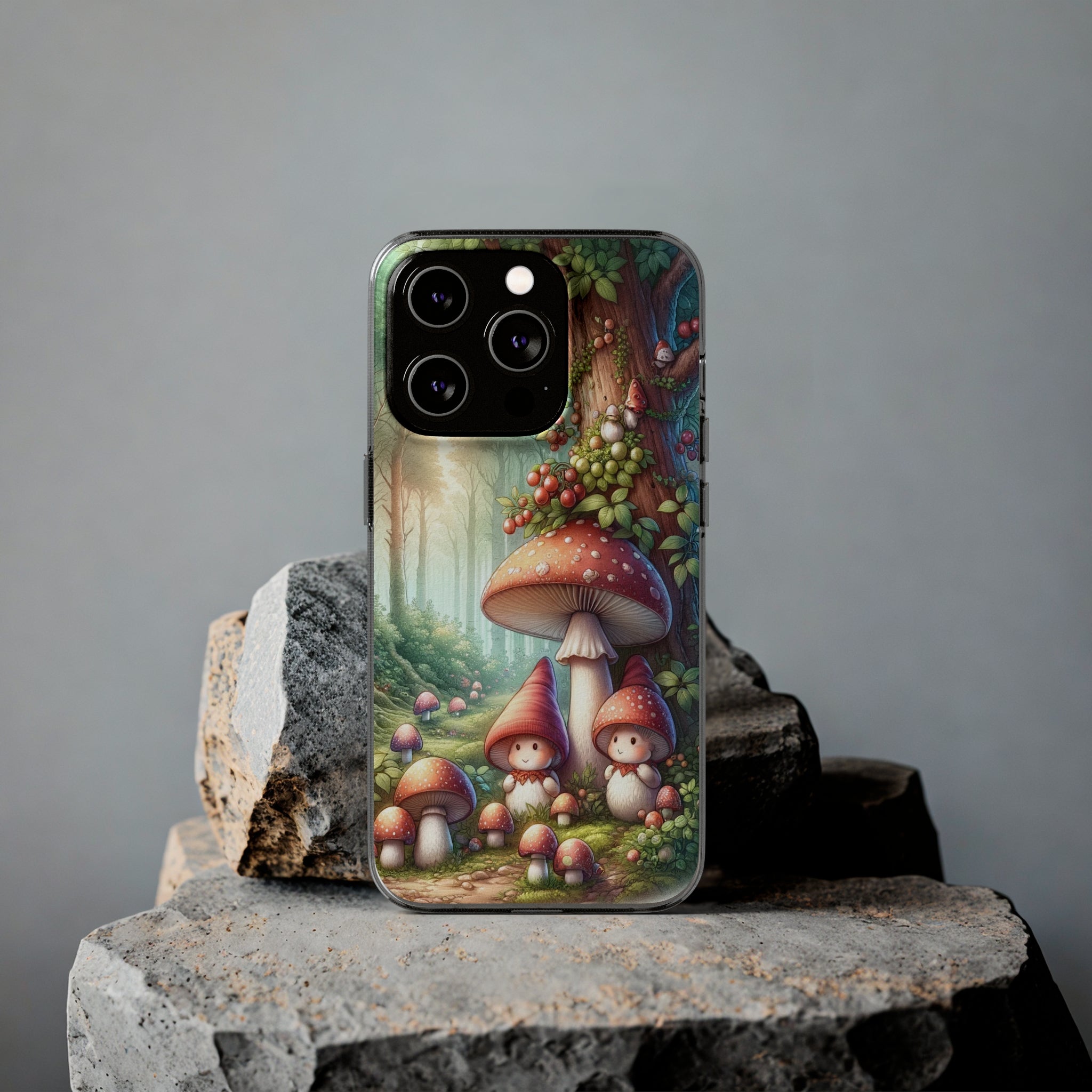 Gnomes and mushrooms - Soft Phone Case