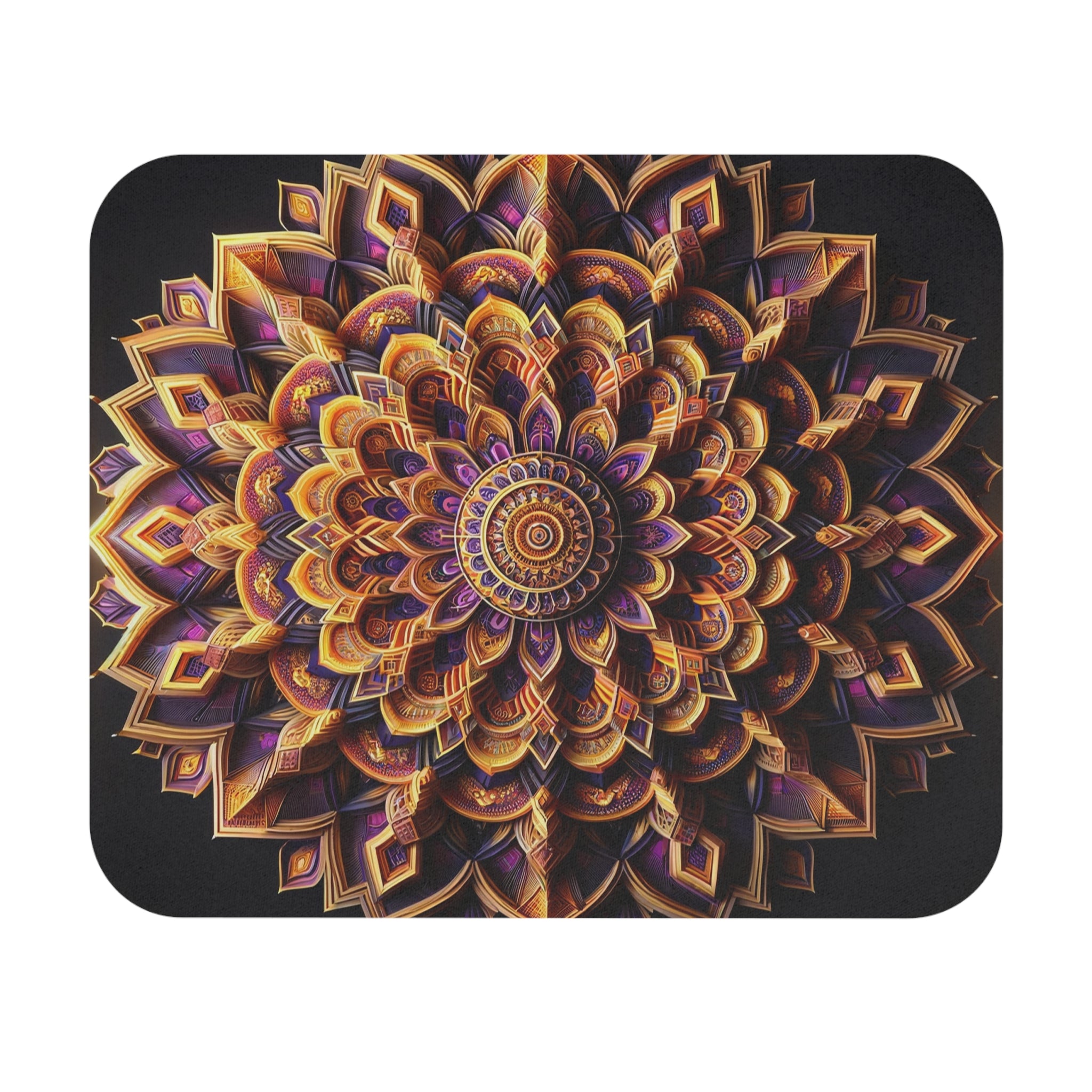 3D Purple-golden Mandala - Mouse Pad (Rectangle)