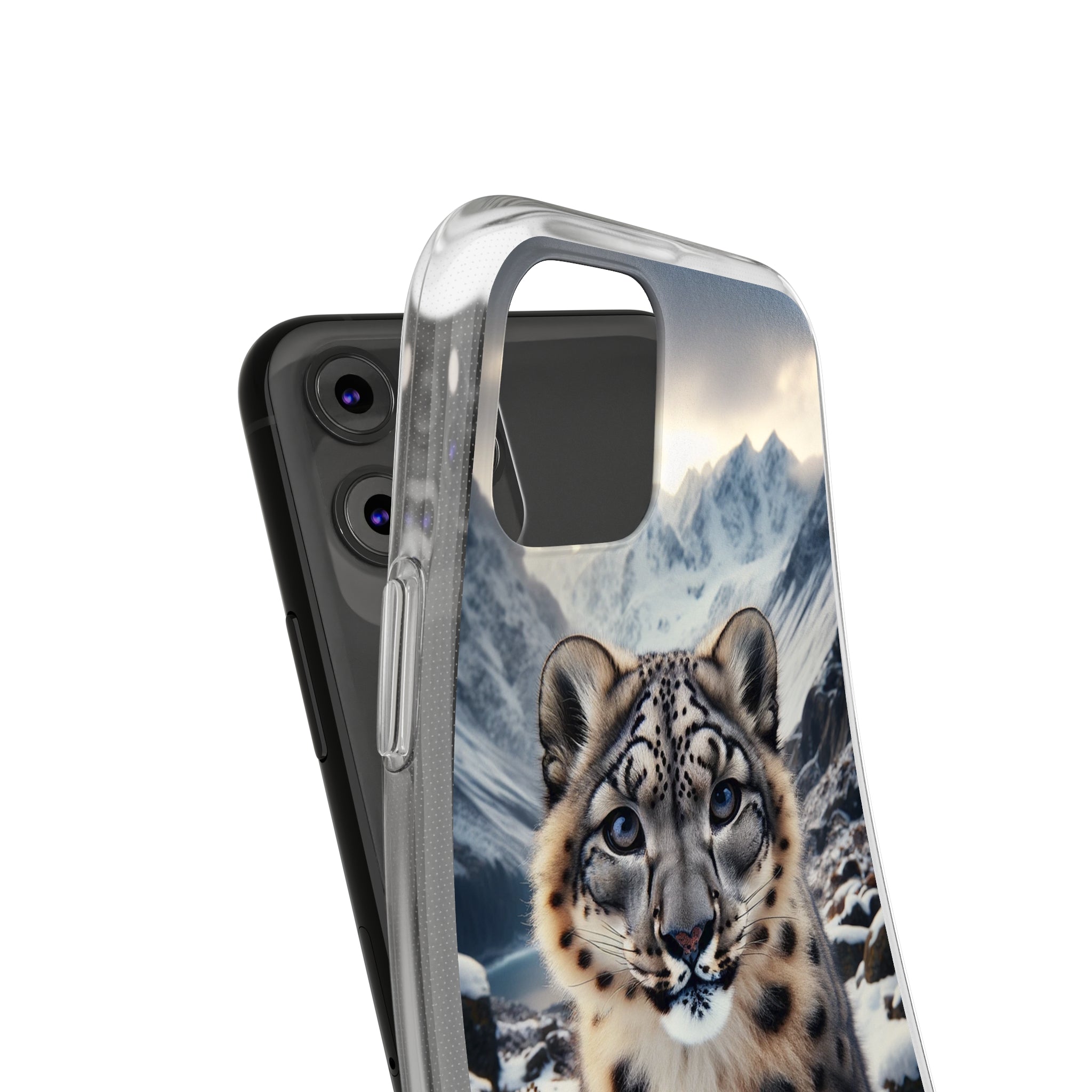 Curious Snow Leopard - Soft Phone Case