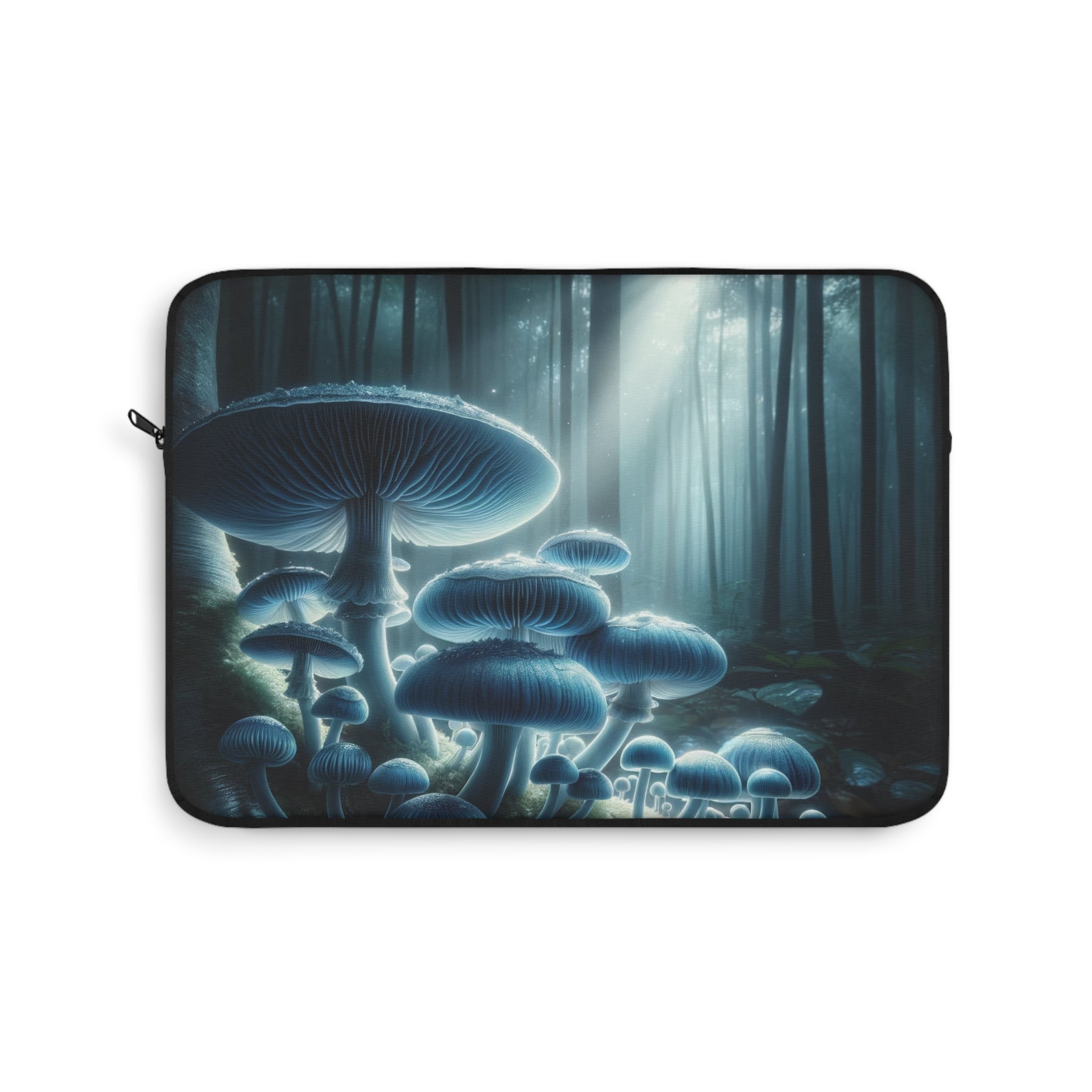 Blue color mushrooms in the forest - Laptop Sleeve