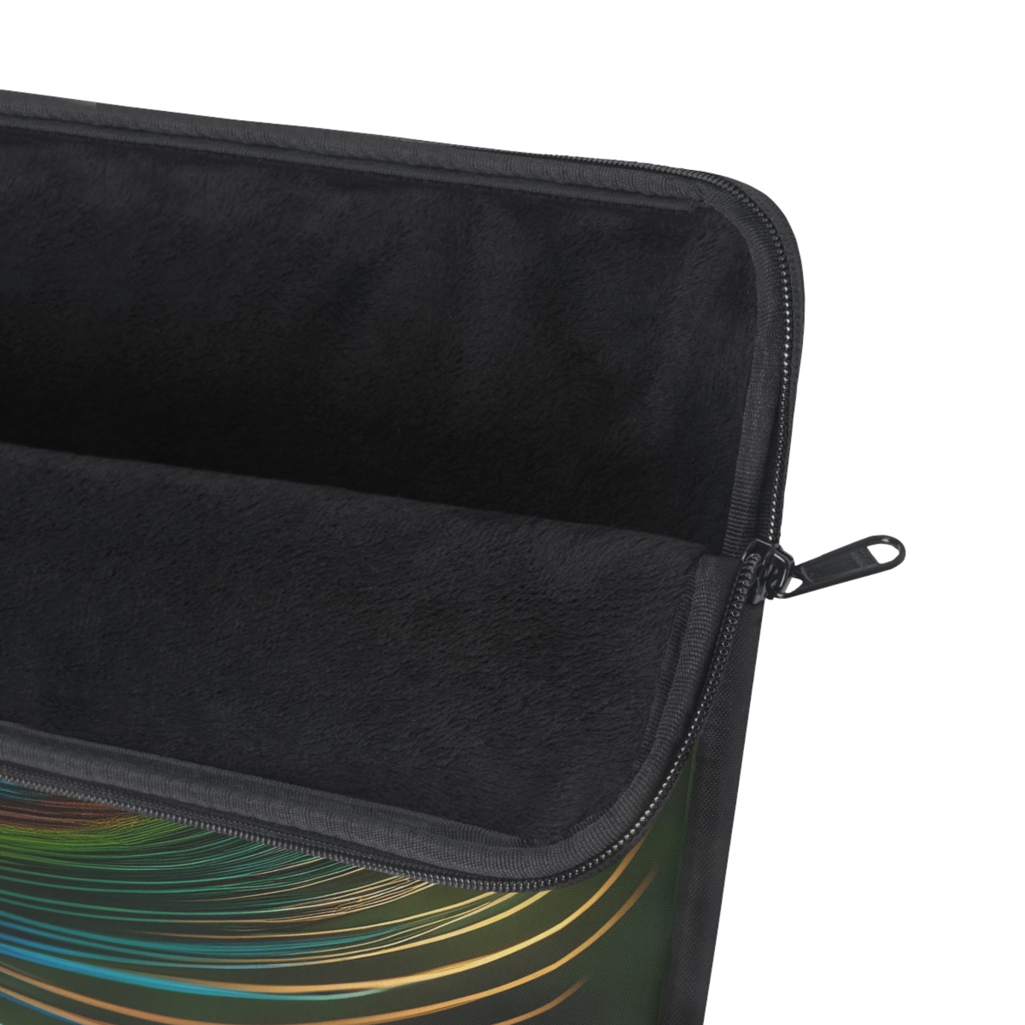 A green-golden peacock feather - Laptop Sleeve