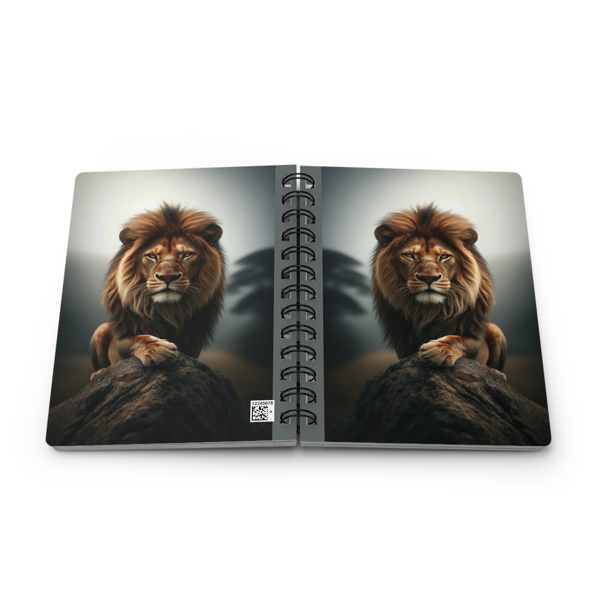 A lion on a rock - Spiral Notebook