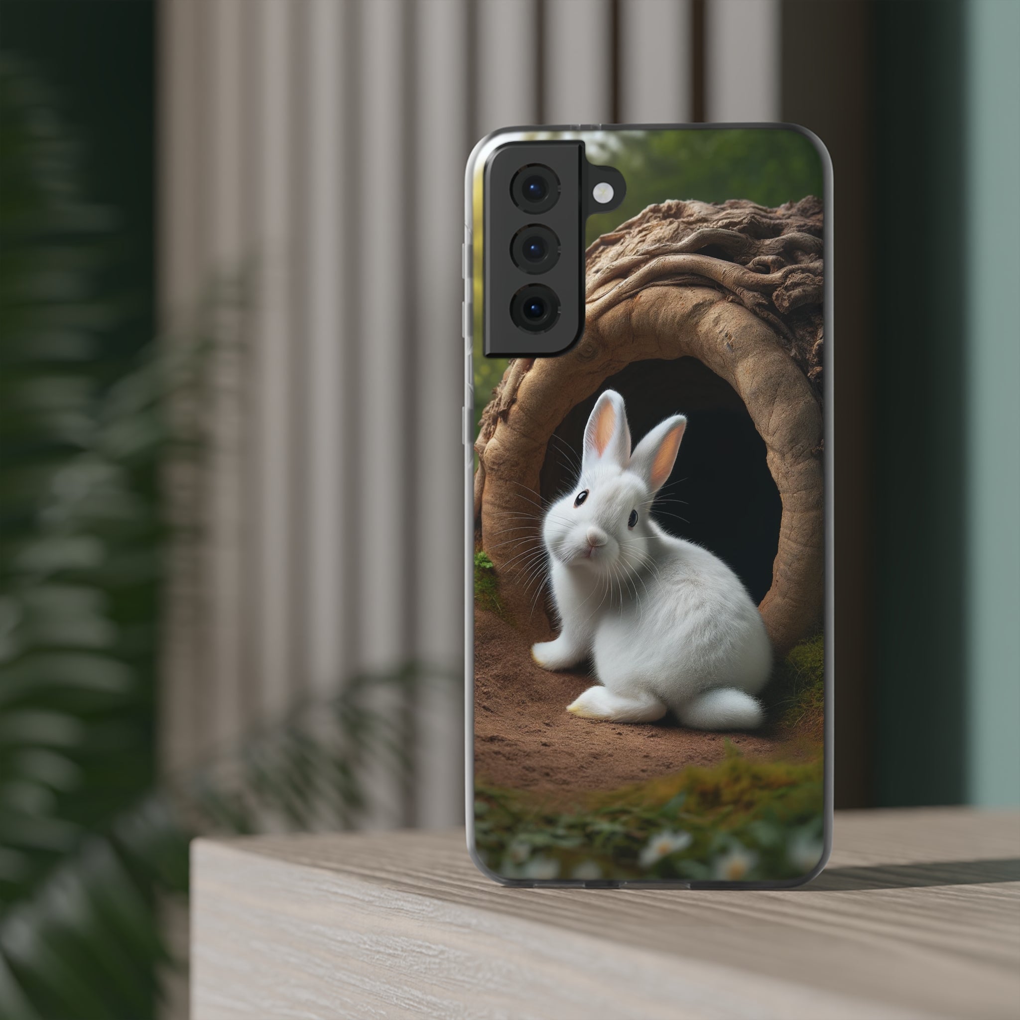 Curious, white rabbit - Flexi Case (Samsung only)