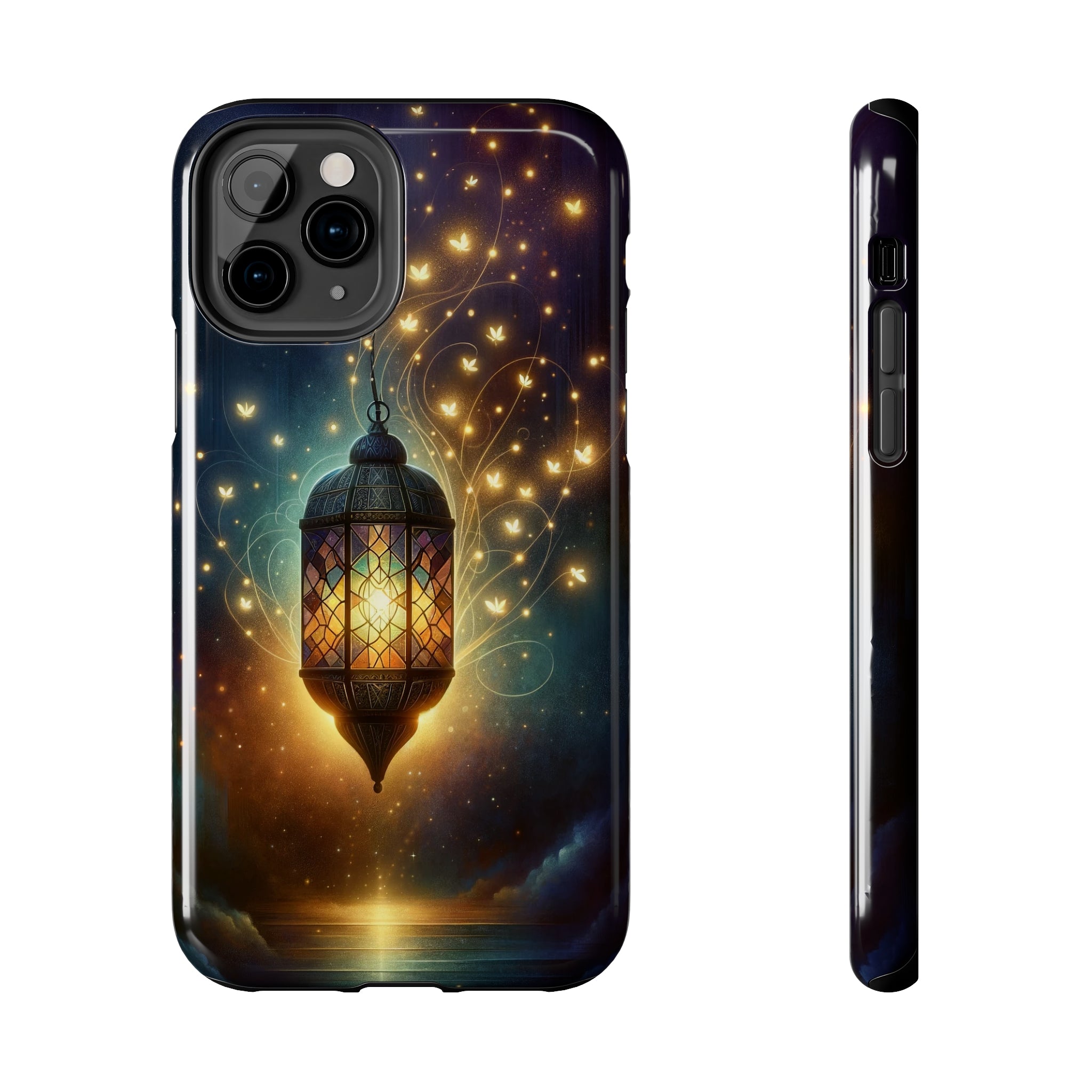 Fireflies around lamp - Tough Phone Case