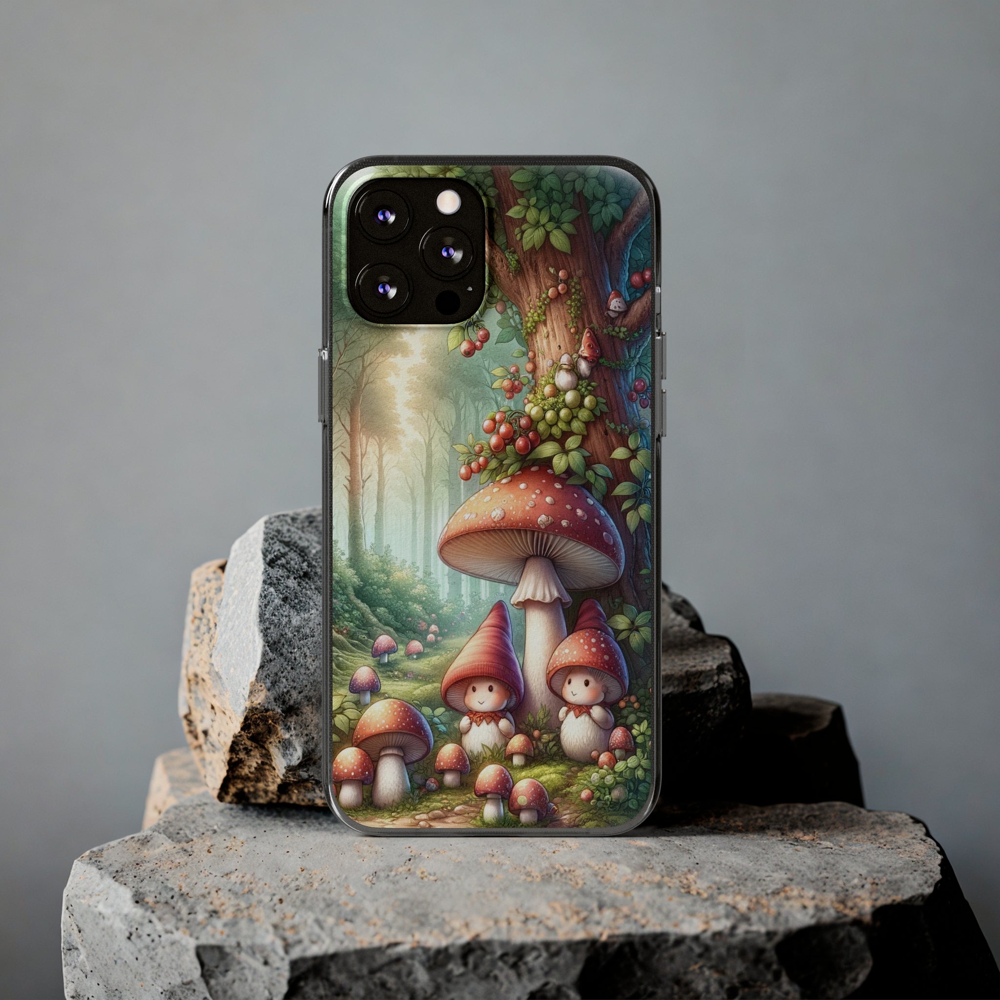 Gnomes and mushrooms - Soft Phone Case