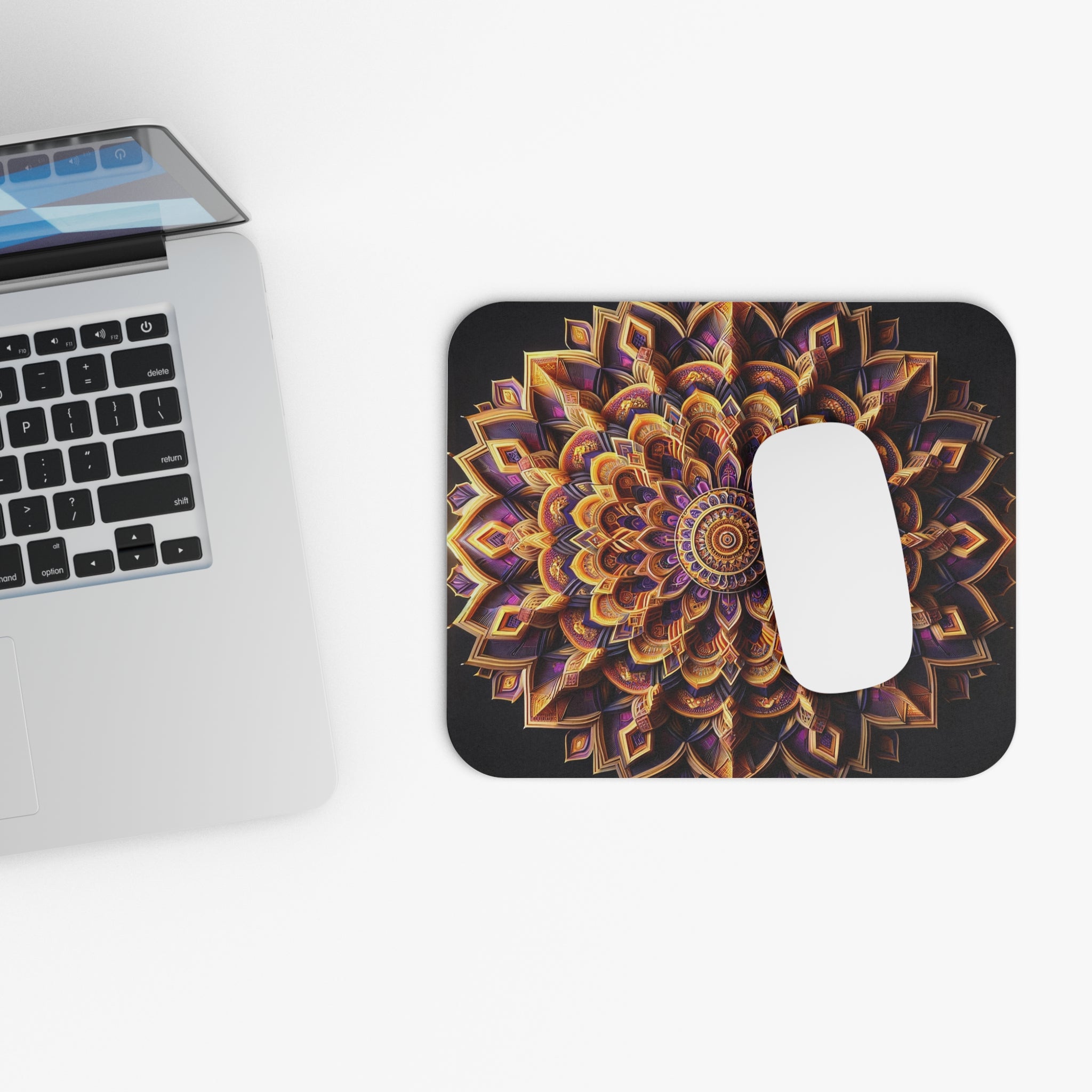 3D Purple-golden Mandala - Mouse Pad (Rectangle)