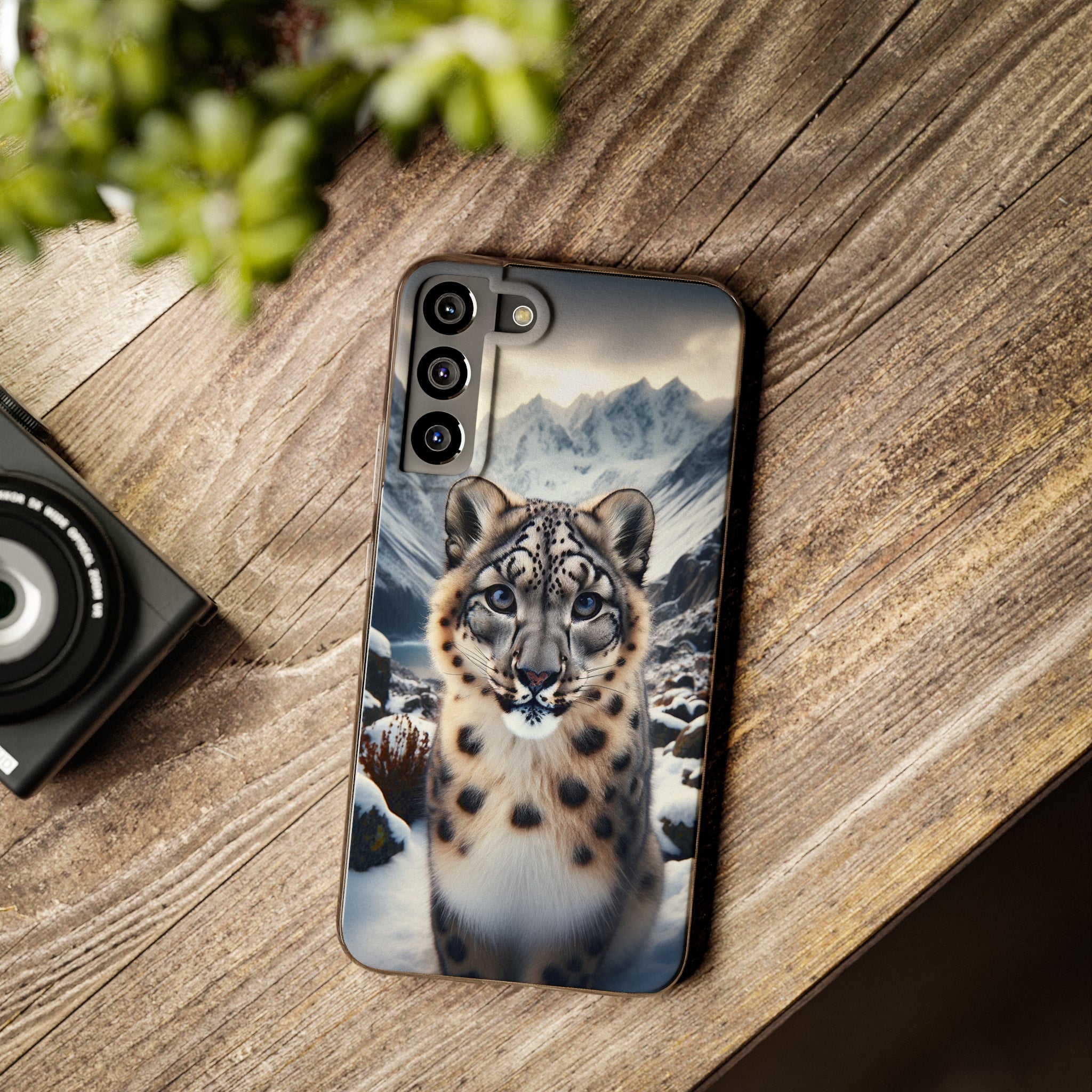 Curious Snow Leopard - Soft Phone Case