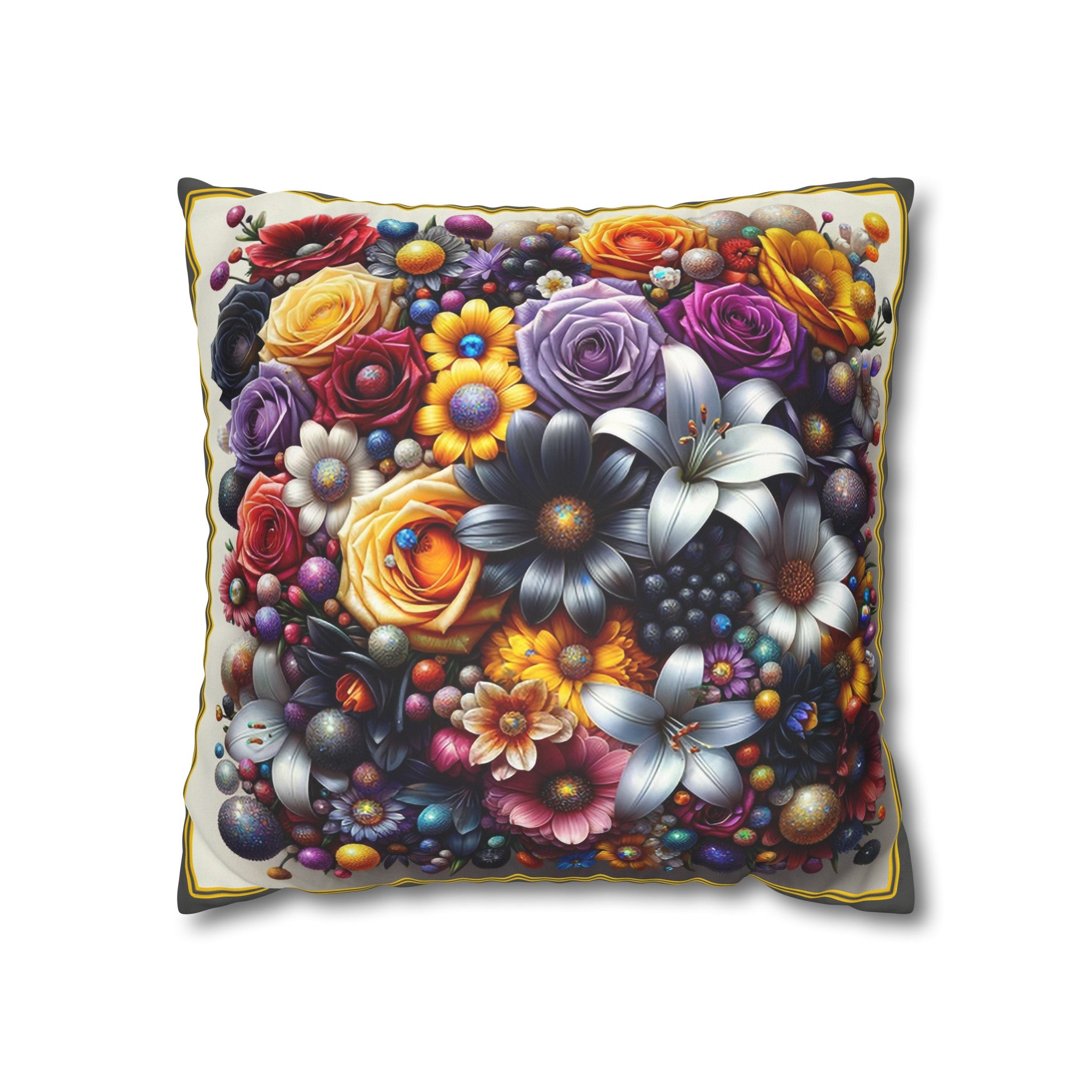 Colourful Bouquet (2) - Suede Square Pillowcase