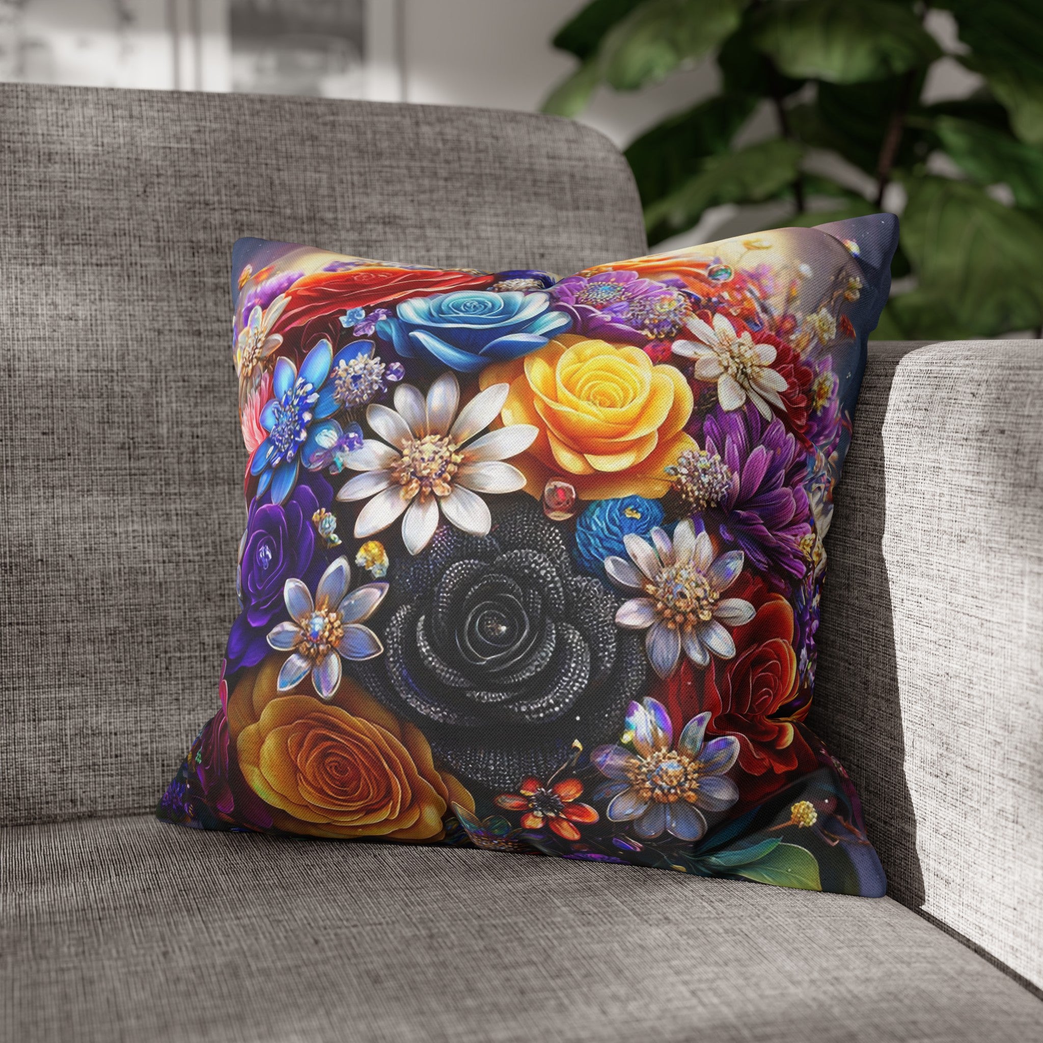 Colourful Bouquet (1) - Polyester Square Pillowcase