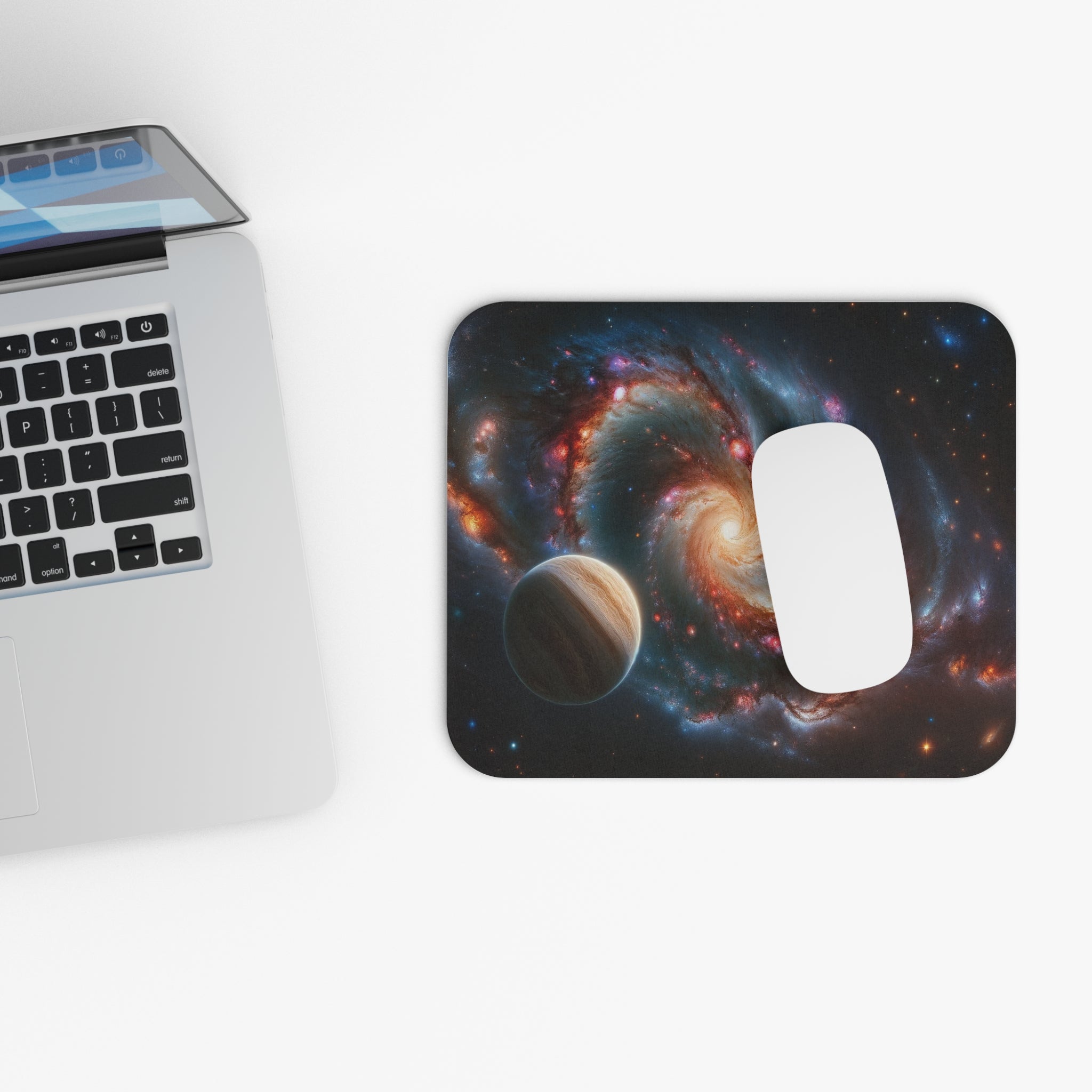 Yellow planet in the galaxy - Mouse Pad (Rectangle)