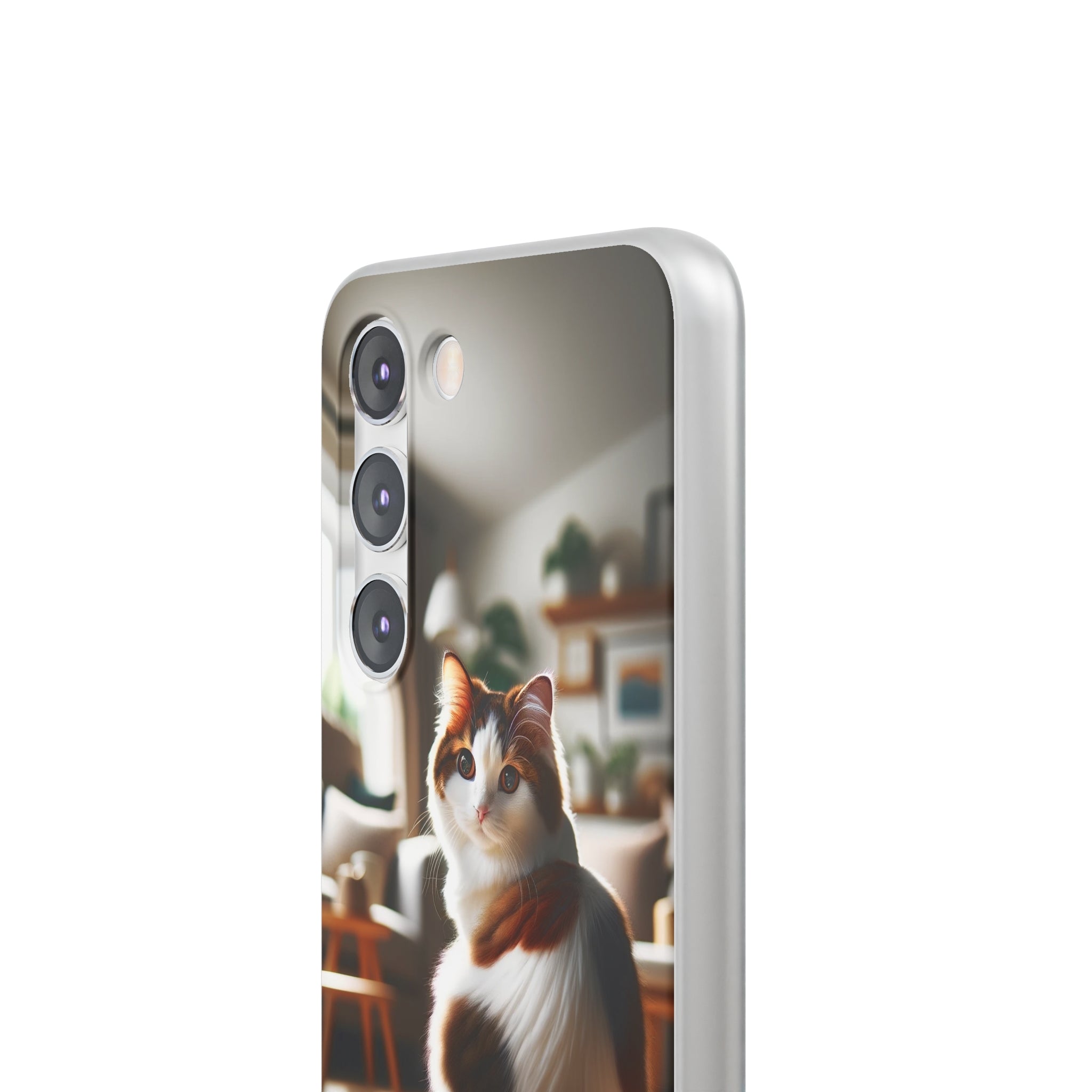 Curious, white-brown cat - Flexi Case (Samsung only)