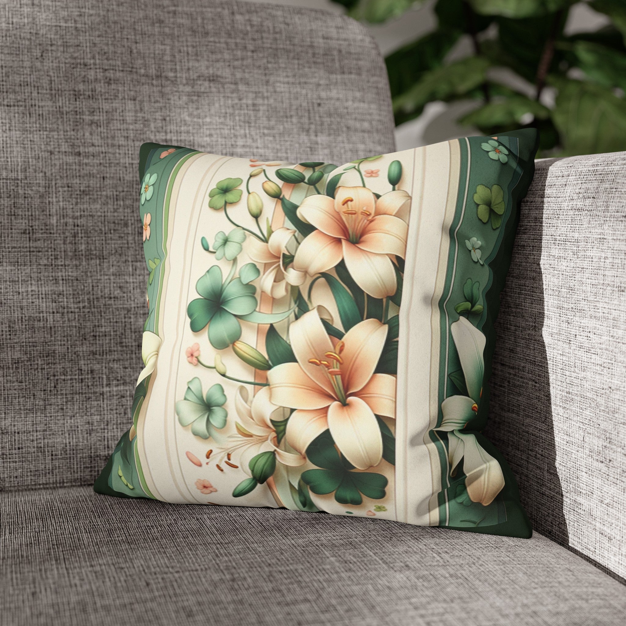 Lilies (2) - Suede Square Pillowcase