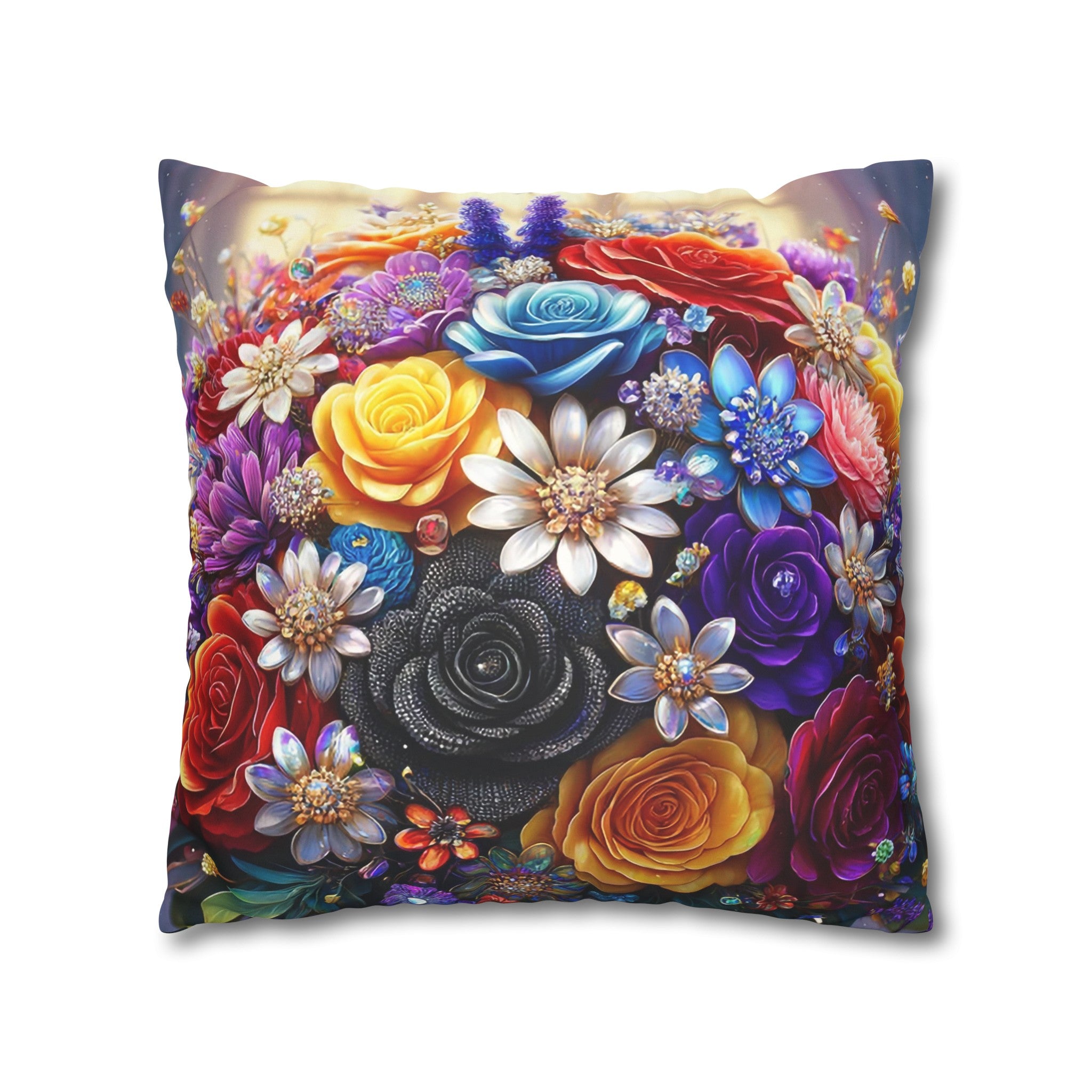 Colourful Bouquet (1) - Suede Square Pillowcase