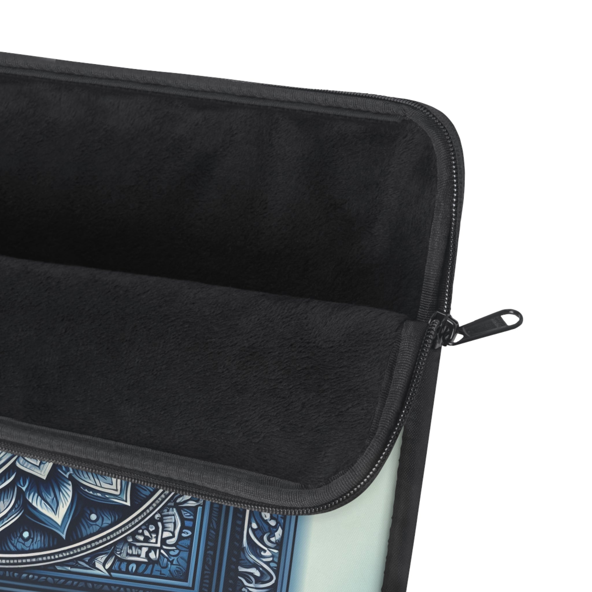 Square, blue and white Mandala - Laptop Sleeve