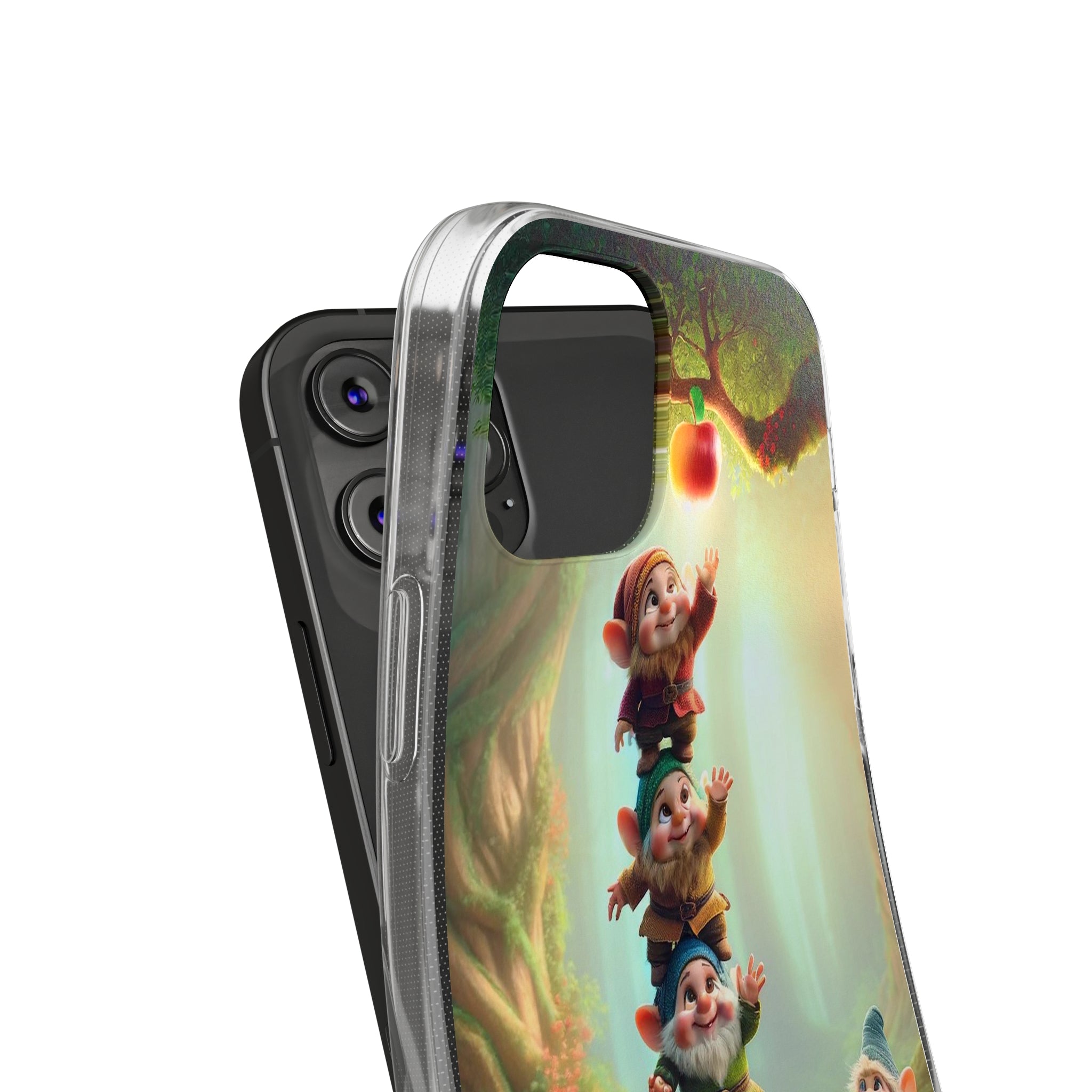 Gnomes reaching an apple - Soft Phone Case