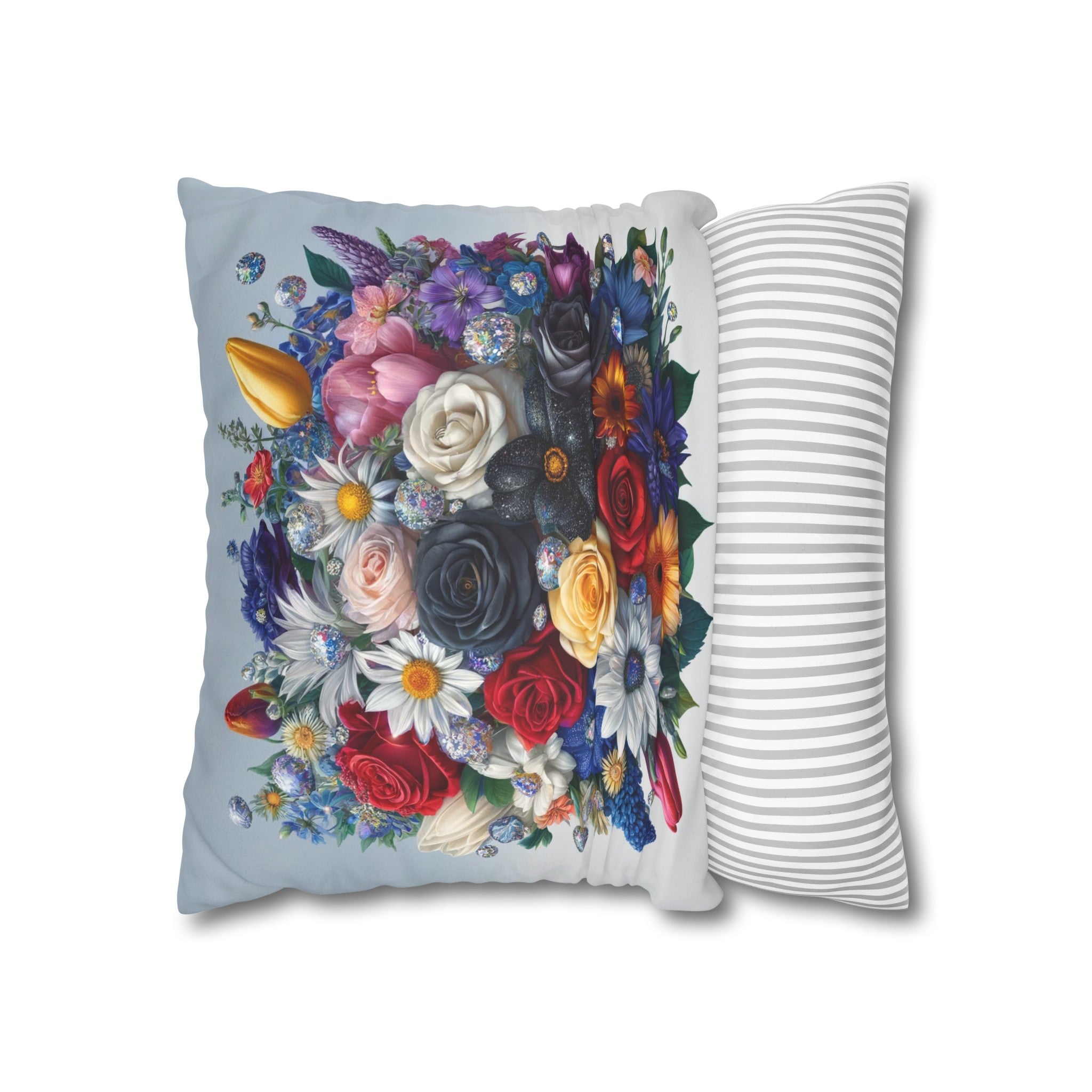 Colourful Bouquet (6) - Suede Square Pillowcase