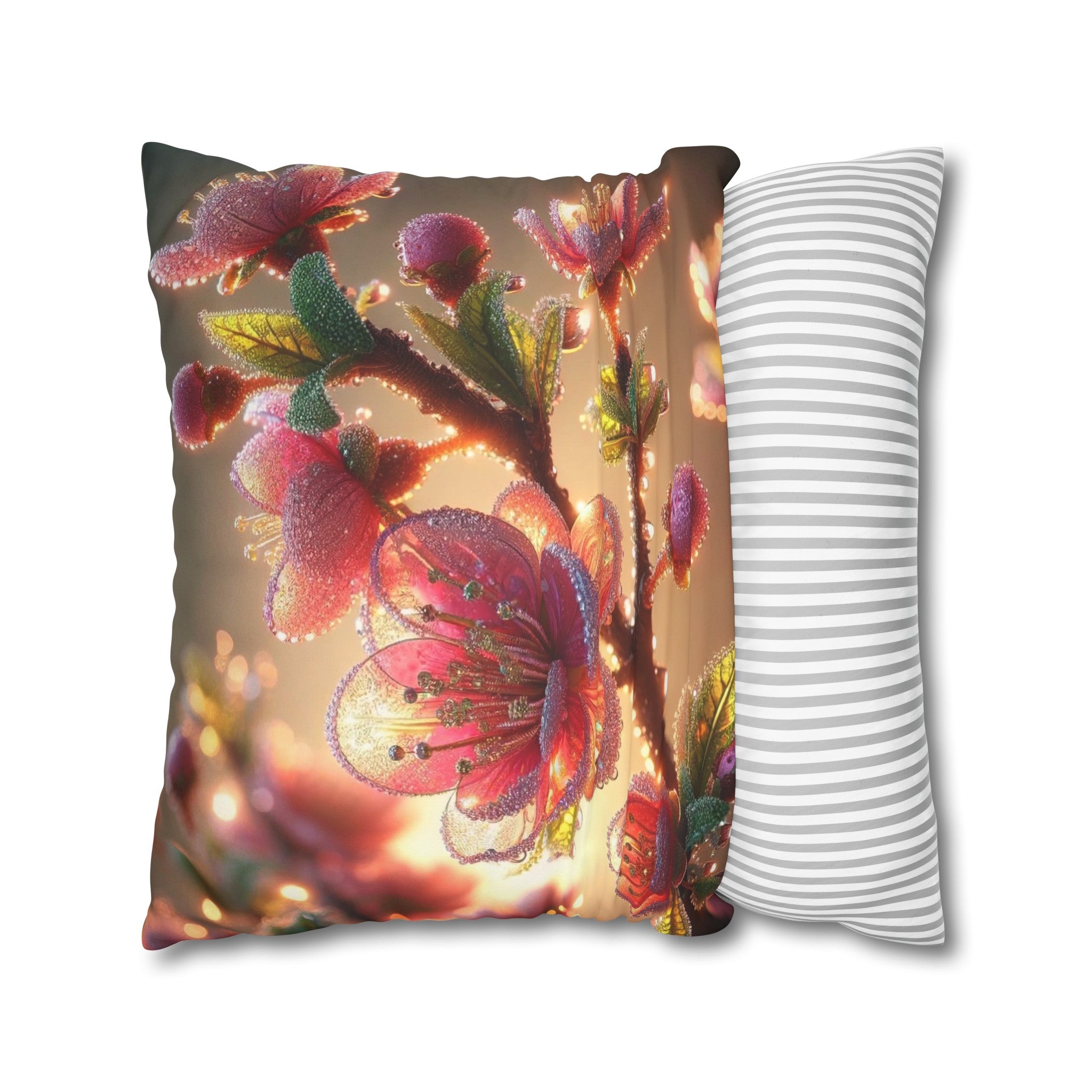 Pink diamond flowers (1) - Suede Square Pillowcase