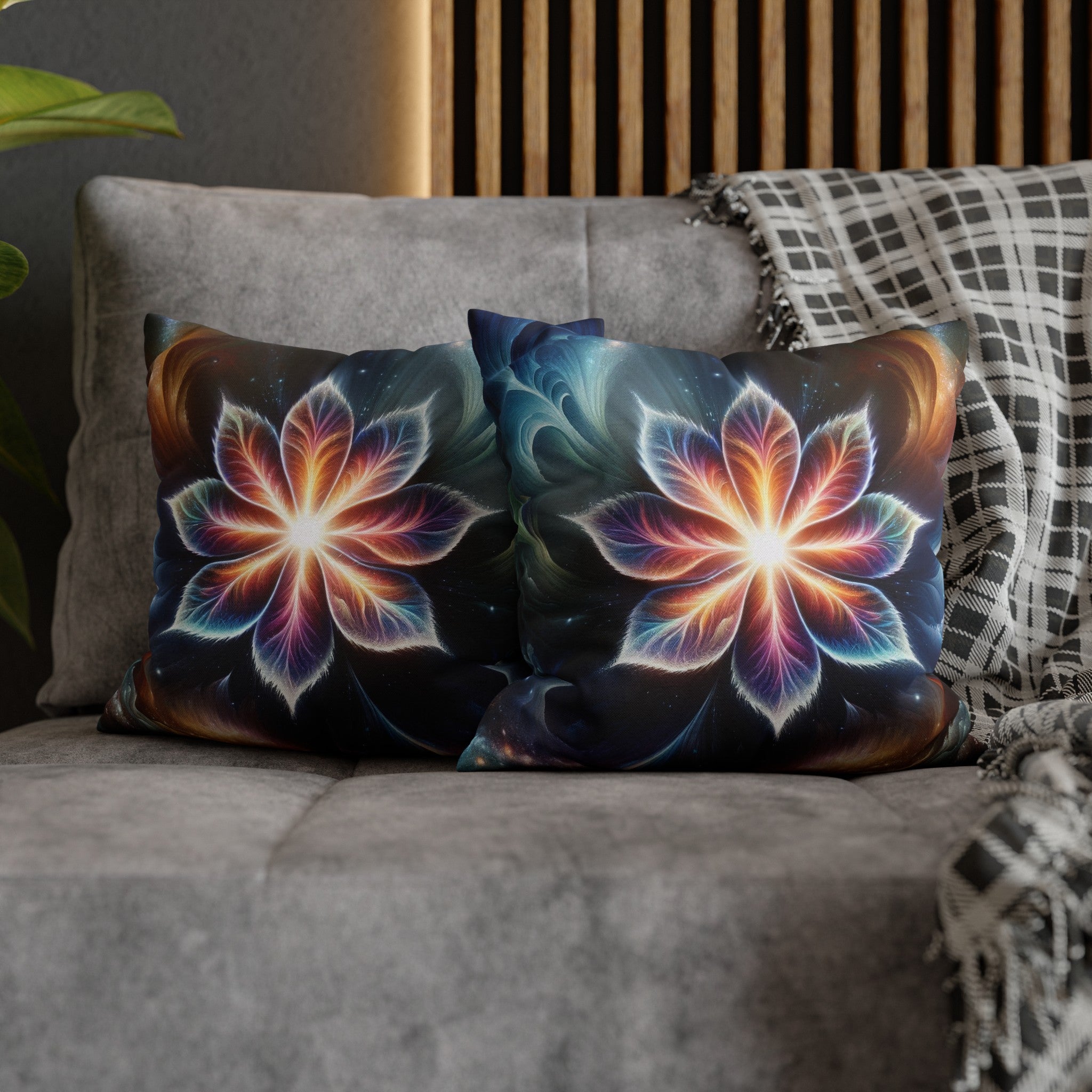 Galaxy-flower 2 - Spun Polyester Square Pillowcase