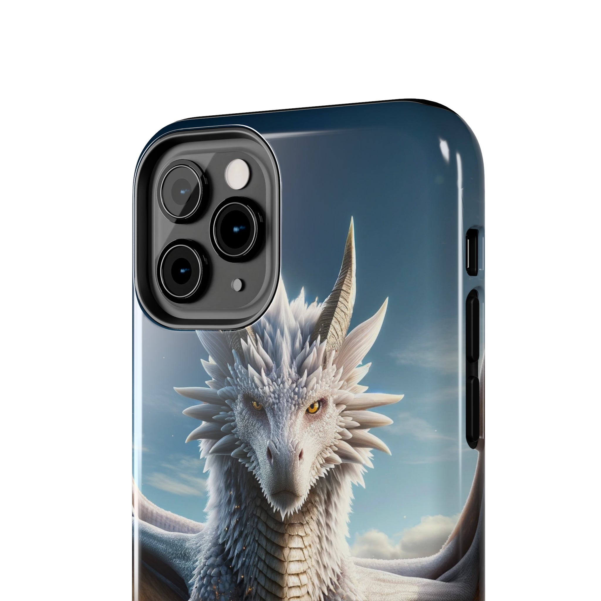 White dragon on a rock - Tough Phone Case